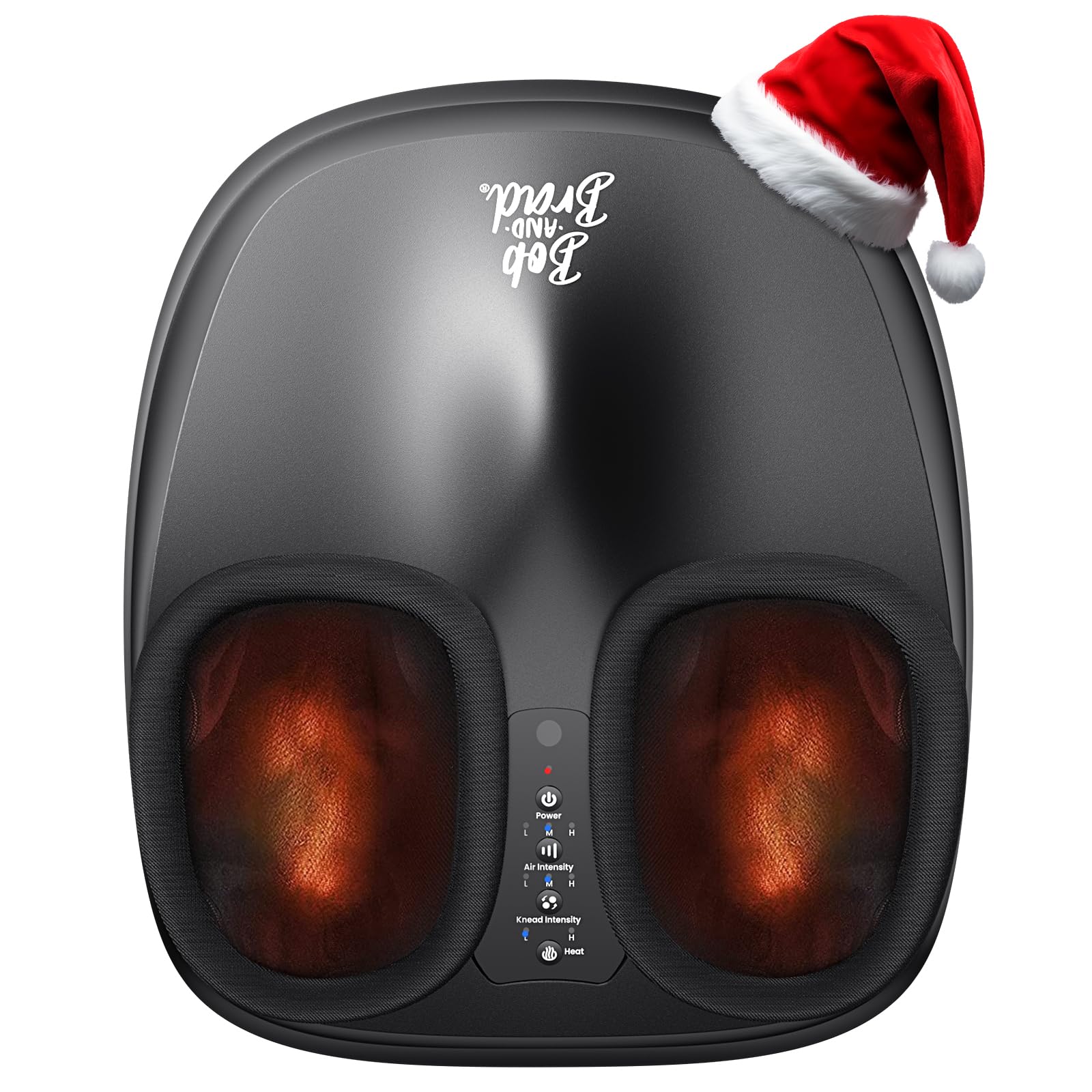 BOB AND BRAD Foot Massager with Heat, Shiatsu Deep Kneading & Air Compression for Plantar Fasciitis, FSA Eletric Feet Massager Machine, Fits US Size 12, Gift for Parents, HSA Eligible