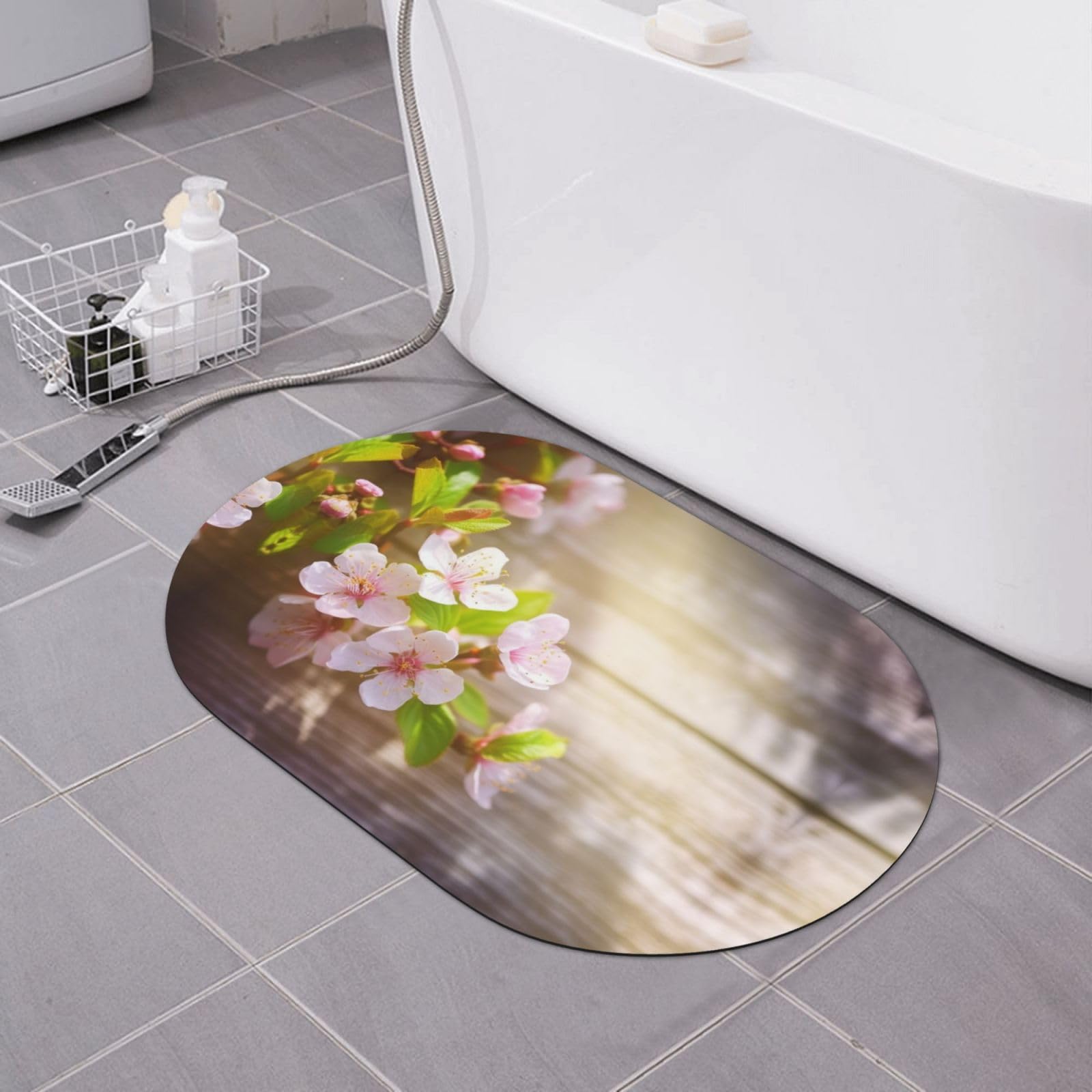 Tapis de bain fleuri 40 x 60 cm pour apporter douceur et sécurité chez vous