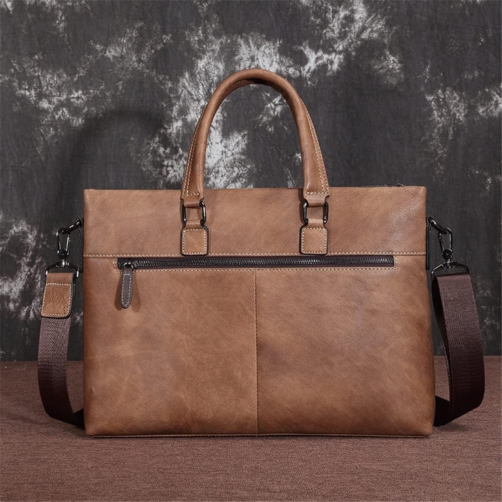 1pcs Business Men's Briefcase Retro Bag Large Capacity Laptop Shoulder