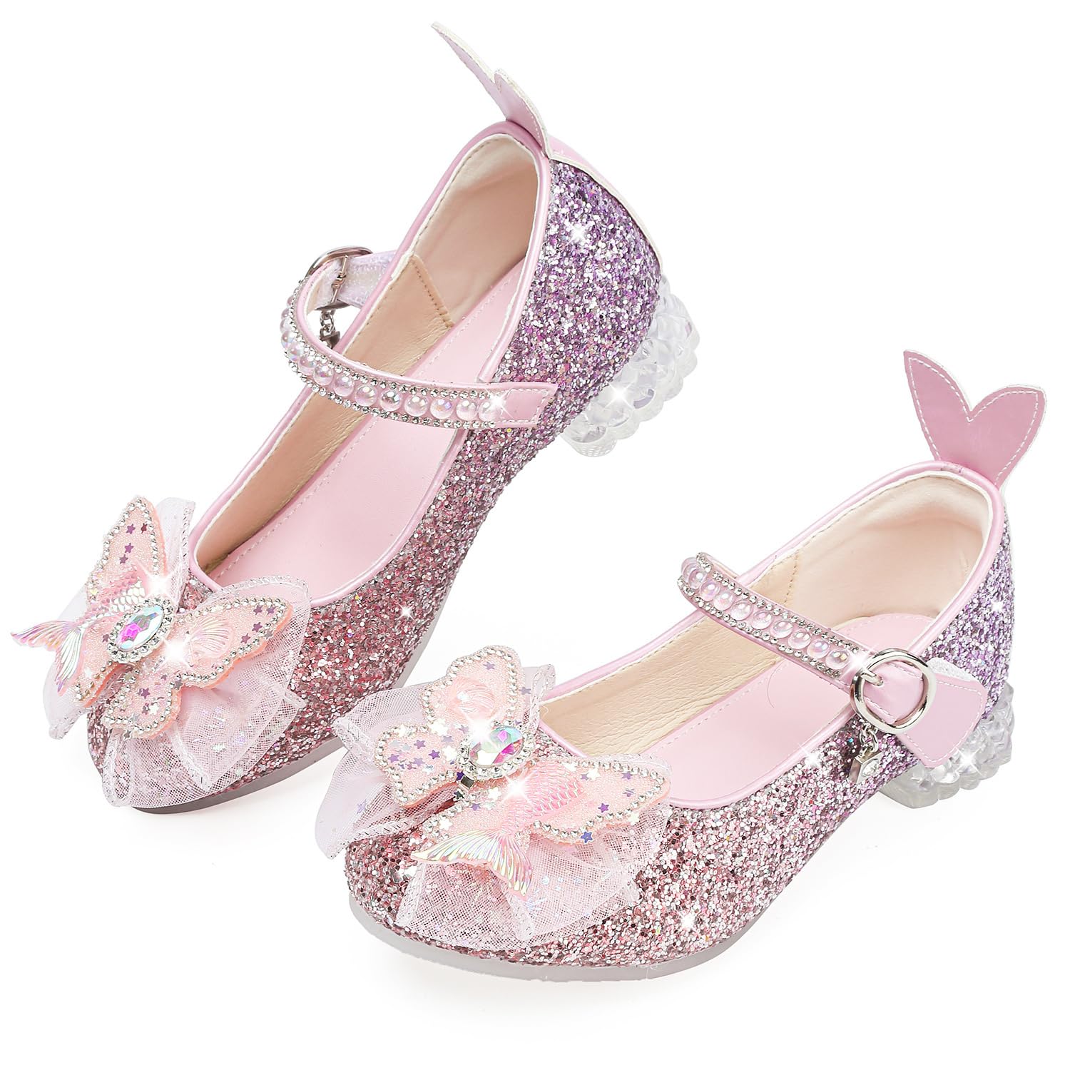 Prinzessin Schuhe Mädchen Glitzer Mary Jane Schuhe Kinder Stöckelschuhe Pailletten Abendschuhe Cosplay Schuhe Hochzeiten Halloween Fest Fasching Geburtstag Party