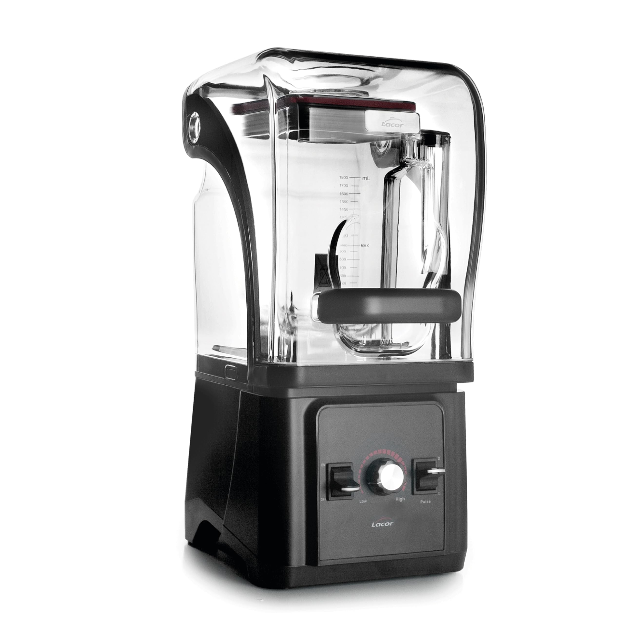 LACOR - 69495 - Blender Professionnel MuTech avec Caisson Anti-Bruit, 1500 W, 1,8 L, Tritan Sans BPA, 23.000 tr/min, Lames en Acier Inoxydable, Broyeur à Glace, Fruits Surgelés et Fruits Secs