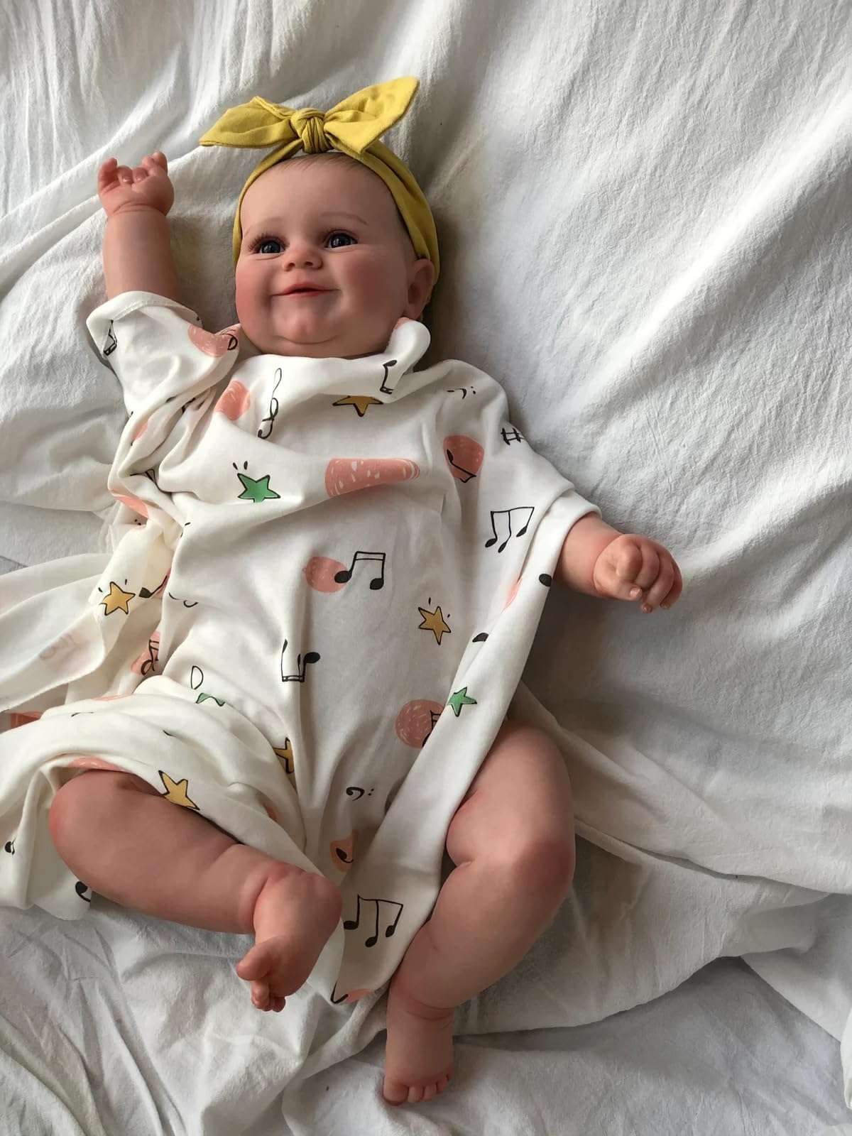 MineeQu 50CM Alive Taglia Premie Baby Disegno a Mano Capelli Sorriso Dolce Bambole Bambino Reborn Silicone Vinile Corpo Completo realistiche Dolls Ragazza Appena Nata Corpo coccoloso Set Regalo