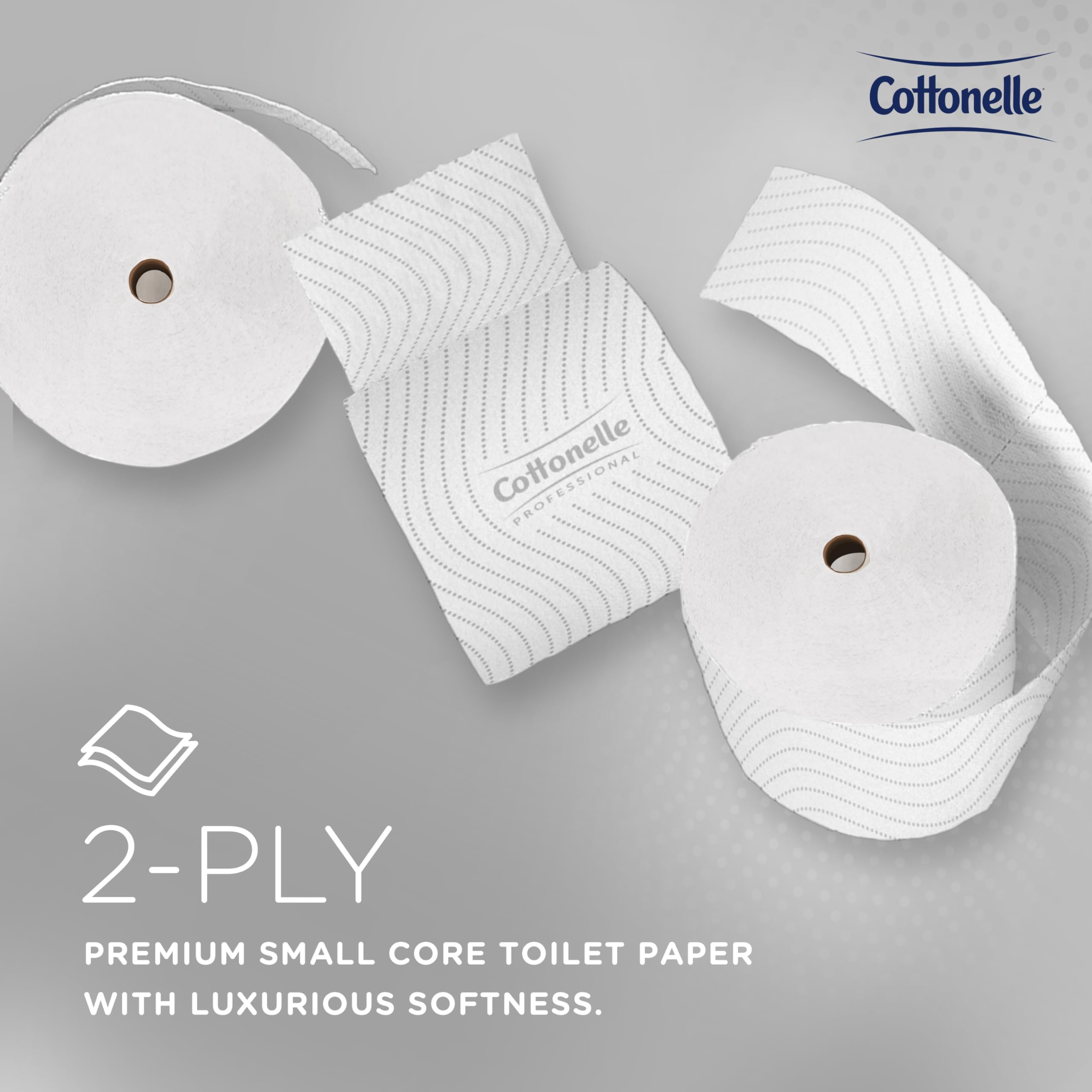 Cottonelle Paper Core - Papel higiénico estándar de alta capacidad (53862), con diseño CleanCare, 2 capas, blanco, 36 rollos/caja, 900 hojas/rollo, 32,400 hojas/caja