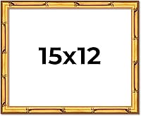 Vista 185 de Poster Palooza Marco de madera maciza de bambú dorado de 12 x 8 pulgadas con acrílico UV, respaldo de tablero de espuma y accesorios para colgar