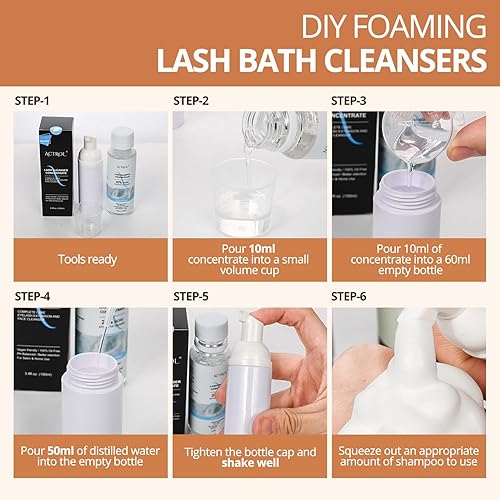 Miniatura 5 de Champú concentrado de pestañas, 3.4 fl oz, limpiador de pestañas, concentrado de lavado de pestañas, champú mejorado para pestañas DIY extensiones