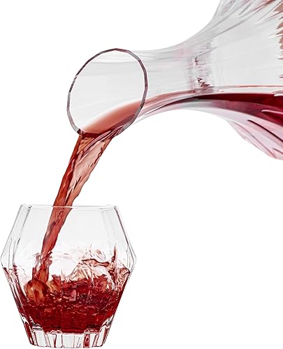 Miniatura 4 de Juego de decantadores de vino con dos copas de vino, jarra aireadora de vino soplada a mano, vidrio de cristal 100% sin plomo, aireador de mano de