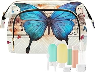 Kigai Blue Butterfly Wings Makeup Bag Cosmeti...