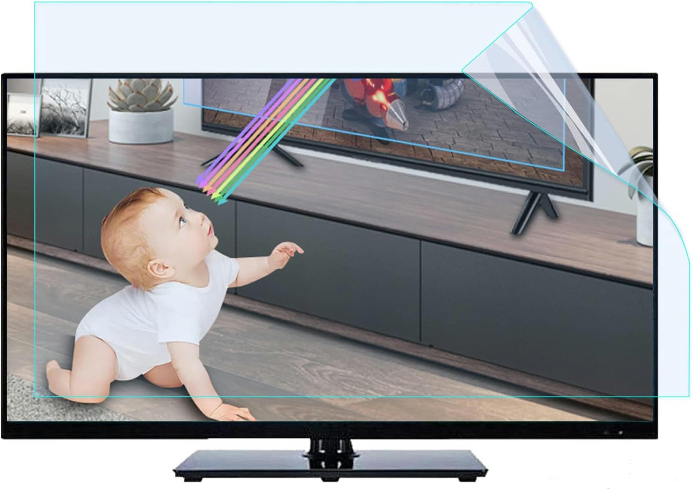 osłona ekranu, 50/55/65 cali, matowa folia antyodblaskowa z filtrem światła niebieskiego, bez pęcherzyków powietrza, do telewizorów LCD, LED, OLED i QLED 4K HD(50in 1095x616mm)