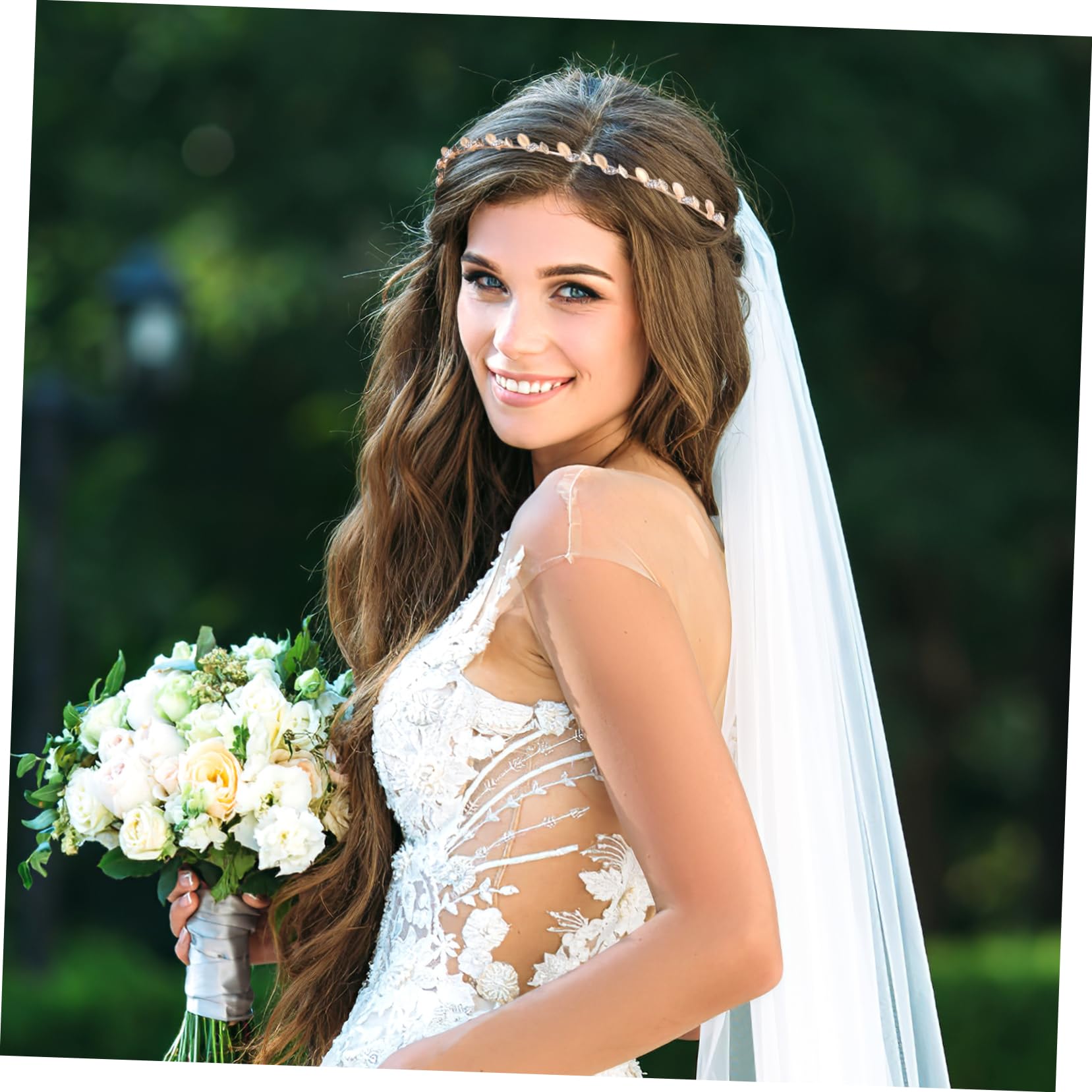 VICASKY 24 Pezzi Cerchietti Sposa con e in Cristallo Fasce Bridal per Matrimonio Addio Nubilato Accessori Cerimonia Oro