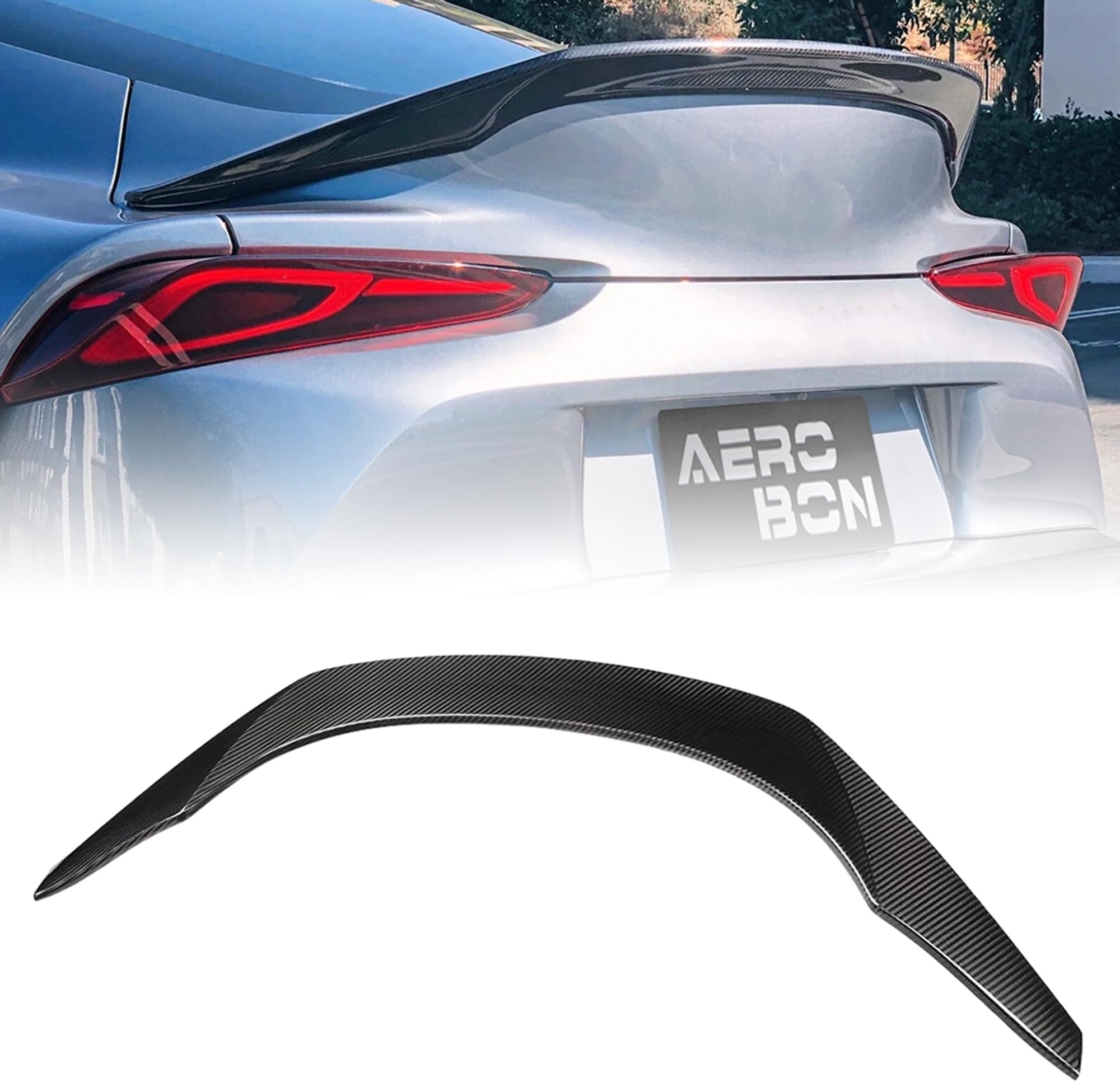 AeroBon Real Carbon Fiber Trunk Spoiler Compatible with 2020-2026 Toyota GR Supra A90 A91 Rear Spoiler (OS Style) OE Sport