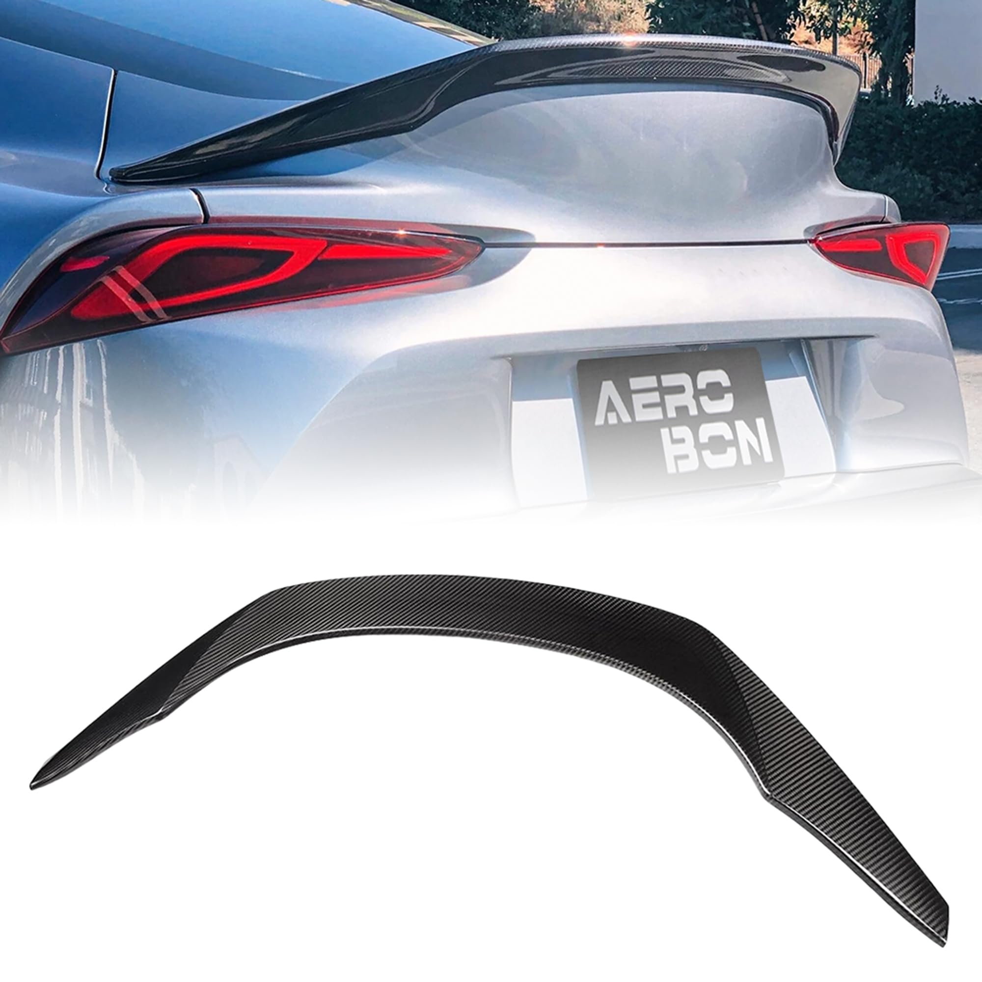 Real Carbon Fiber Trunk Spoiler Compatible with 2020-2026 Toyota GR Supra A90 A91 Rear Spoiler (OS Style) OE Sport