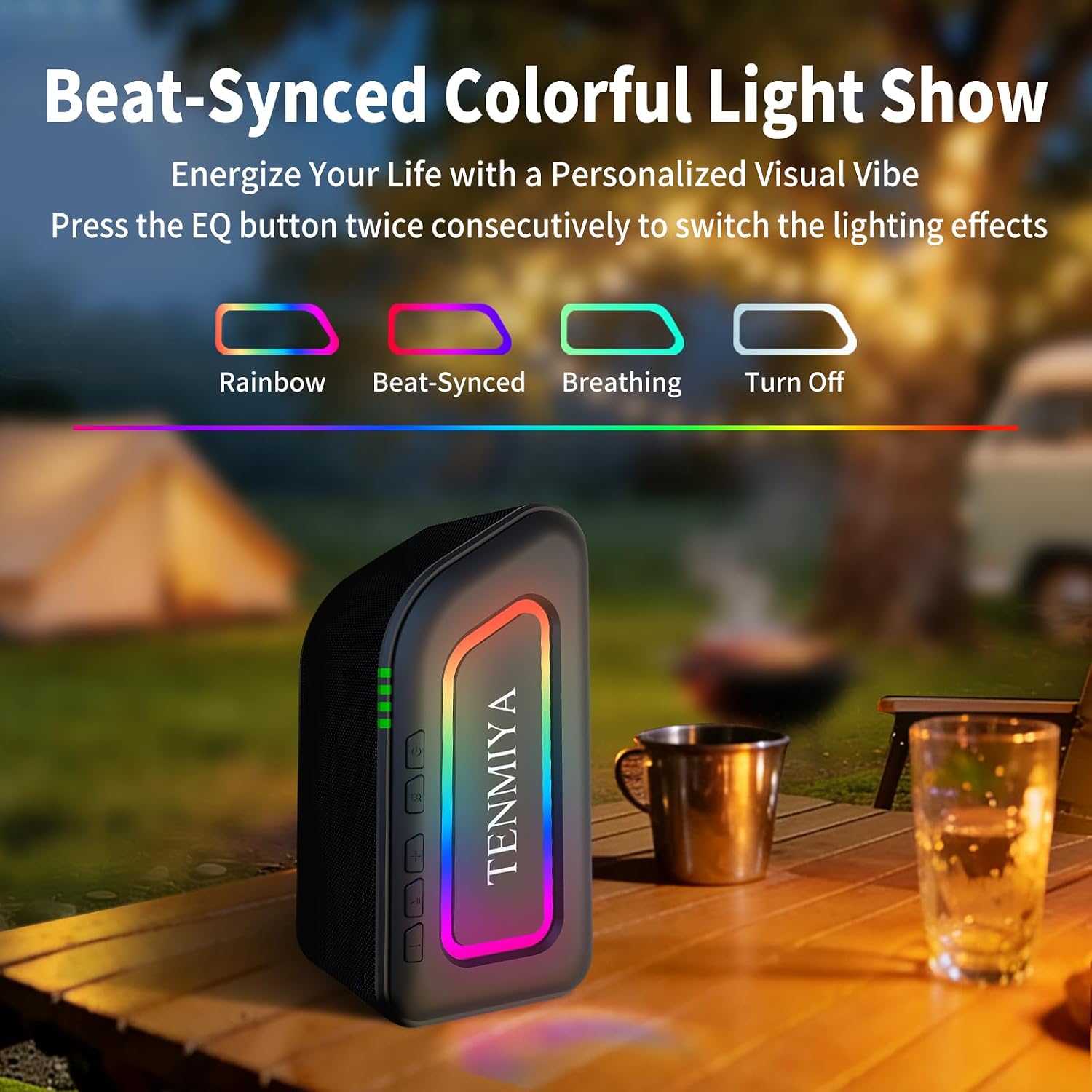 Portable Bluetooth Speaker, 30W Loud Wireless Speaker with Stereo Sound and Deep Bass, IPX7 Waterproof, BT 5.3,12H Playtime, TWS Pairing, Home/Outdoor/Travel/Golf/Bike Speaker for Men/Women/Teen Gift