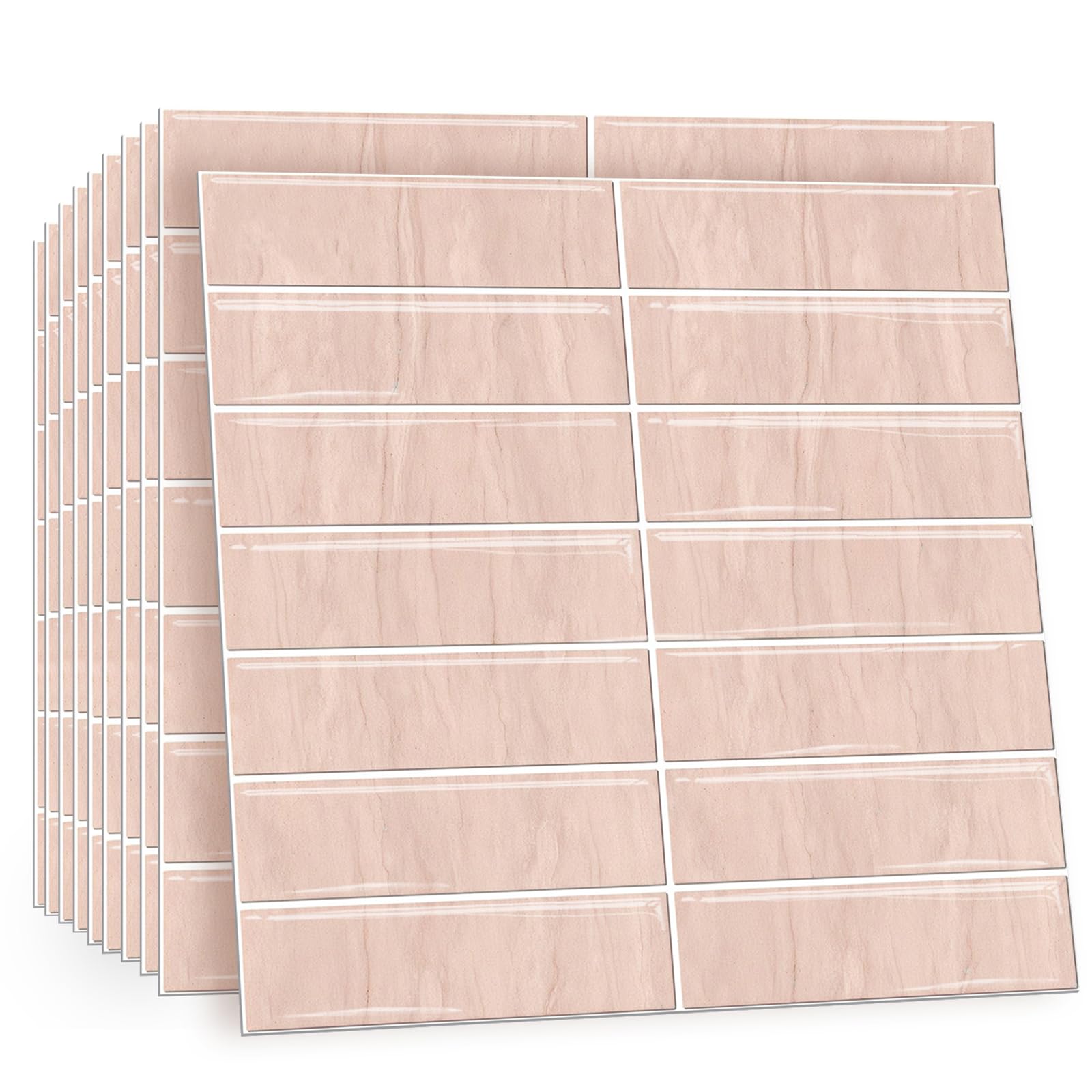 TOARTI 10 Stück Fliesenaufkleber Metro Fliesen Selbstklebend Fliesenaufkleber Küchenrückwand Fliesen Klebefliesen Fliesenfolie Selbstklebende Küche Bad 30 x 30cm