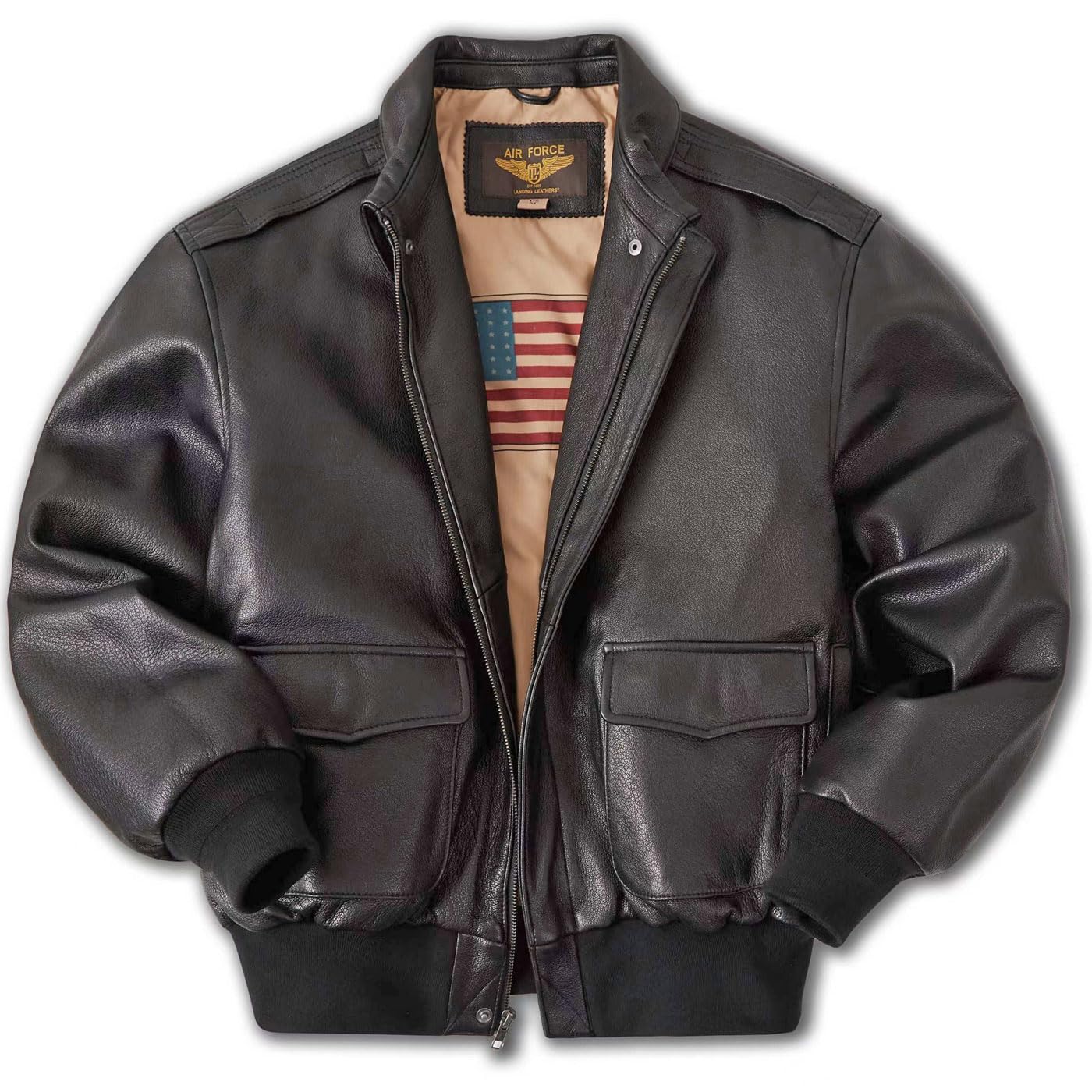 Landing Leathers Men Air Force A2 Leather Bomber Jacket (Also available in Big & Tall)