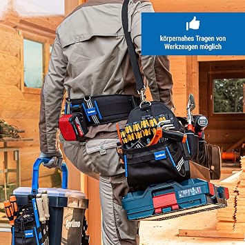 Sortimo ProClick Starter Set Tool Carrier - Compatible with L-Boxx & Vehicle Equipment - Large Tool Bag with Compartments & Holders - Robust Base Shoulder Strap & 24 kg Load Capacity