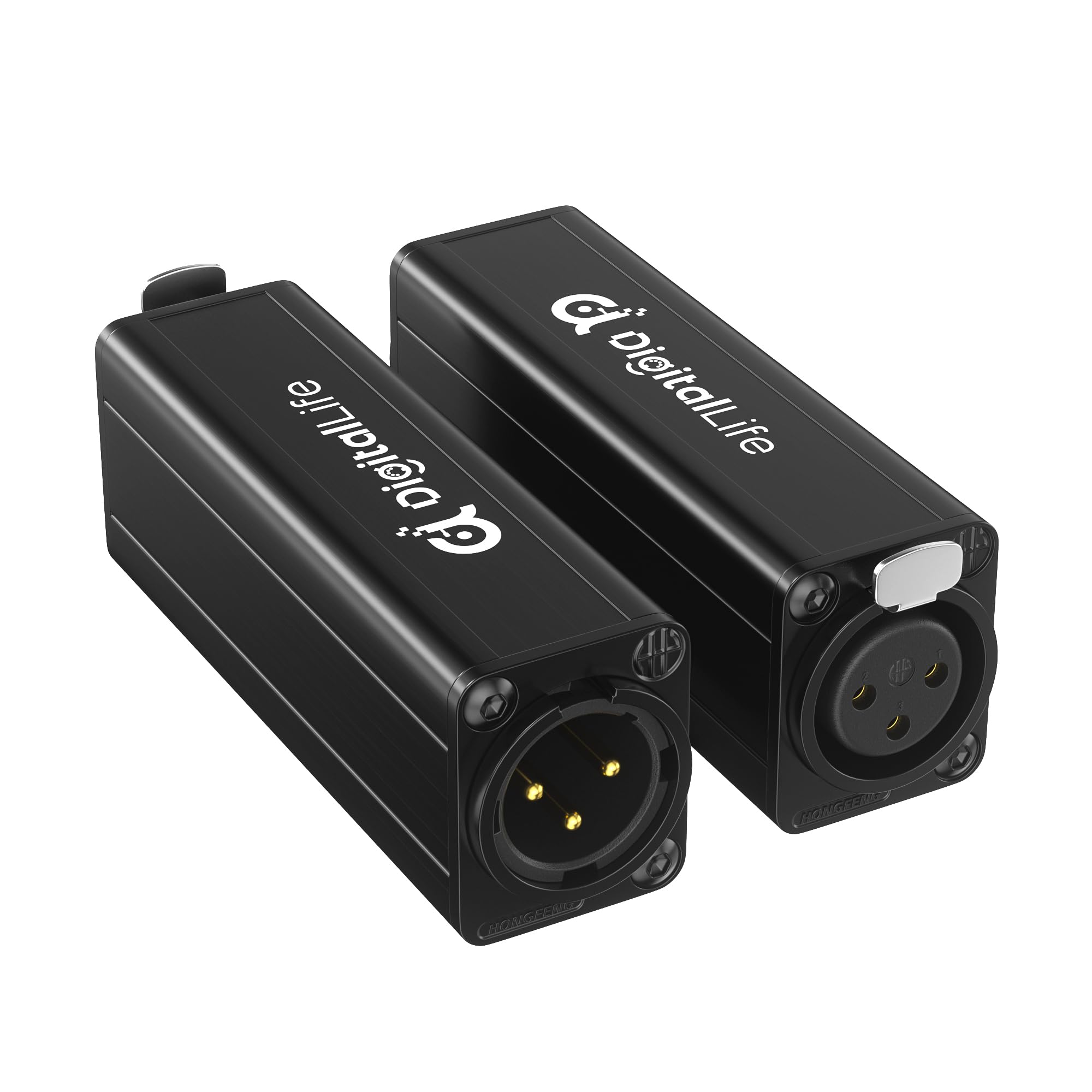 DigitalLife Einzelkanal XLR Ground Loop Noise Isolator – Brummensenkung – Passiv, Modell XLR-A600-I, M/F (Nicht kompatibel mit P24/P48 Phantomgespeisten Mikrofonen)