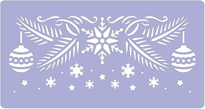 NL NAKLEO Art & Wall Decor Plastic Reusable Window Christmas Stencil // Christmas Branch #1 // Template (21x45cm)