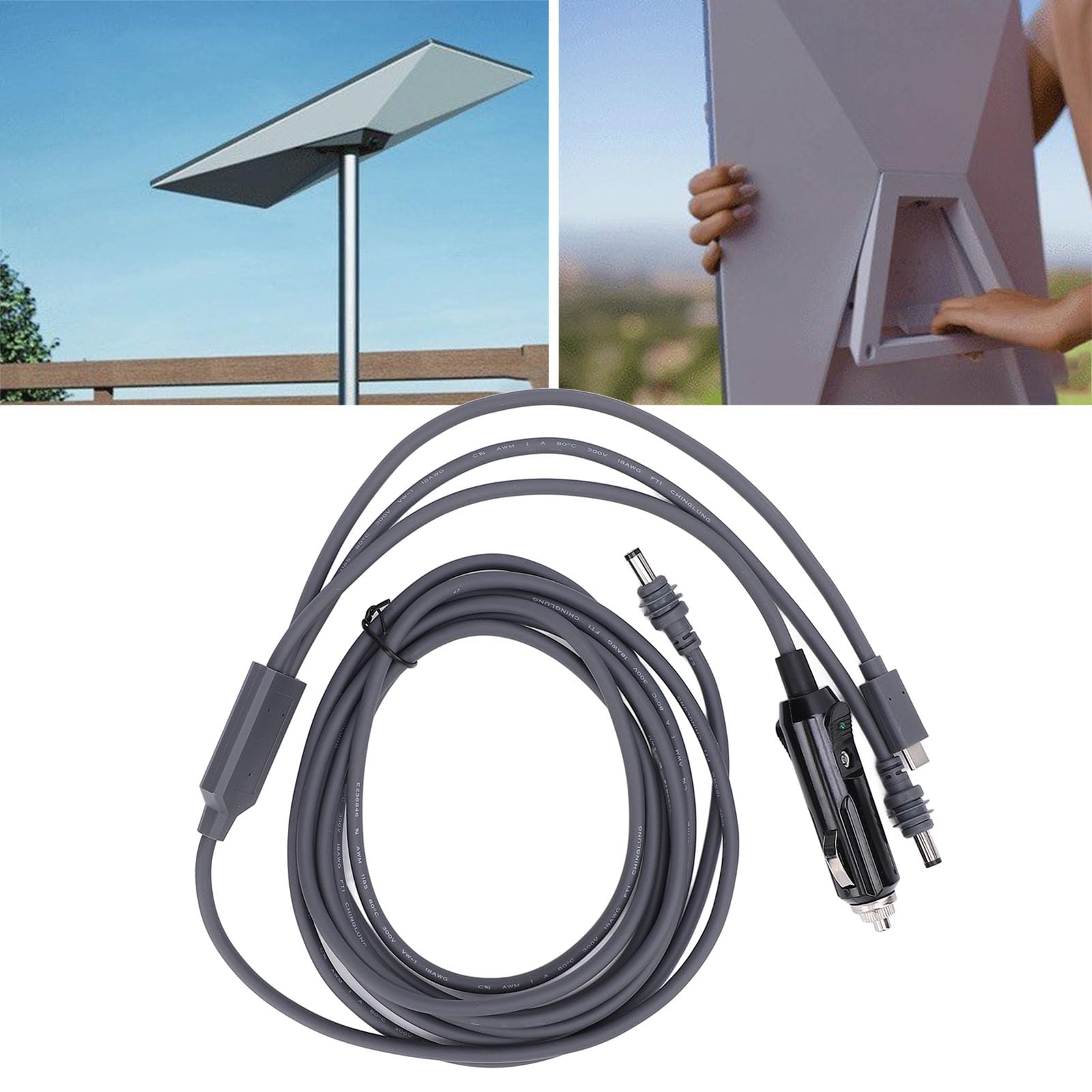 Zerodis Satellite DC Stromkabel PVC Typ C auf DC Kabel, Wasserdicht (#2)