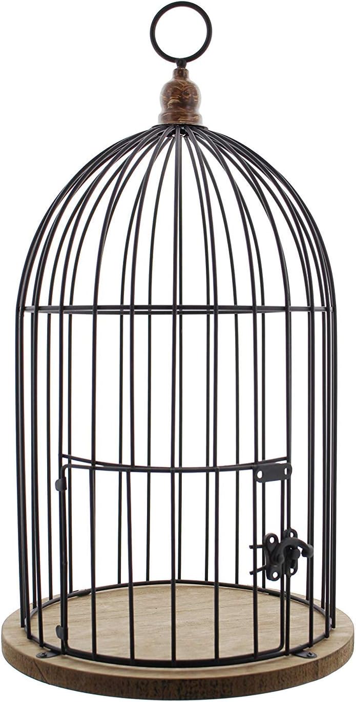 Dekoleidenschaft Deko-Vogelkäfig Gabbietta aus Holz und Metall, Ø 22 x 41 cm, Pflanzkäfig, Deko-Käfig-Laterne