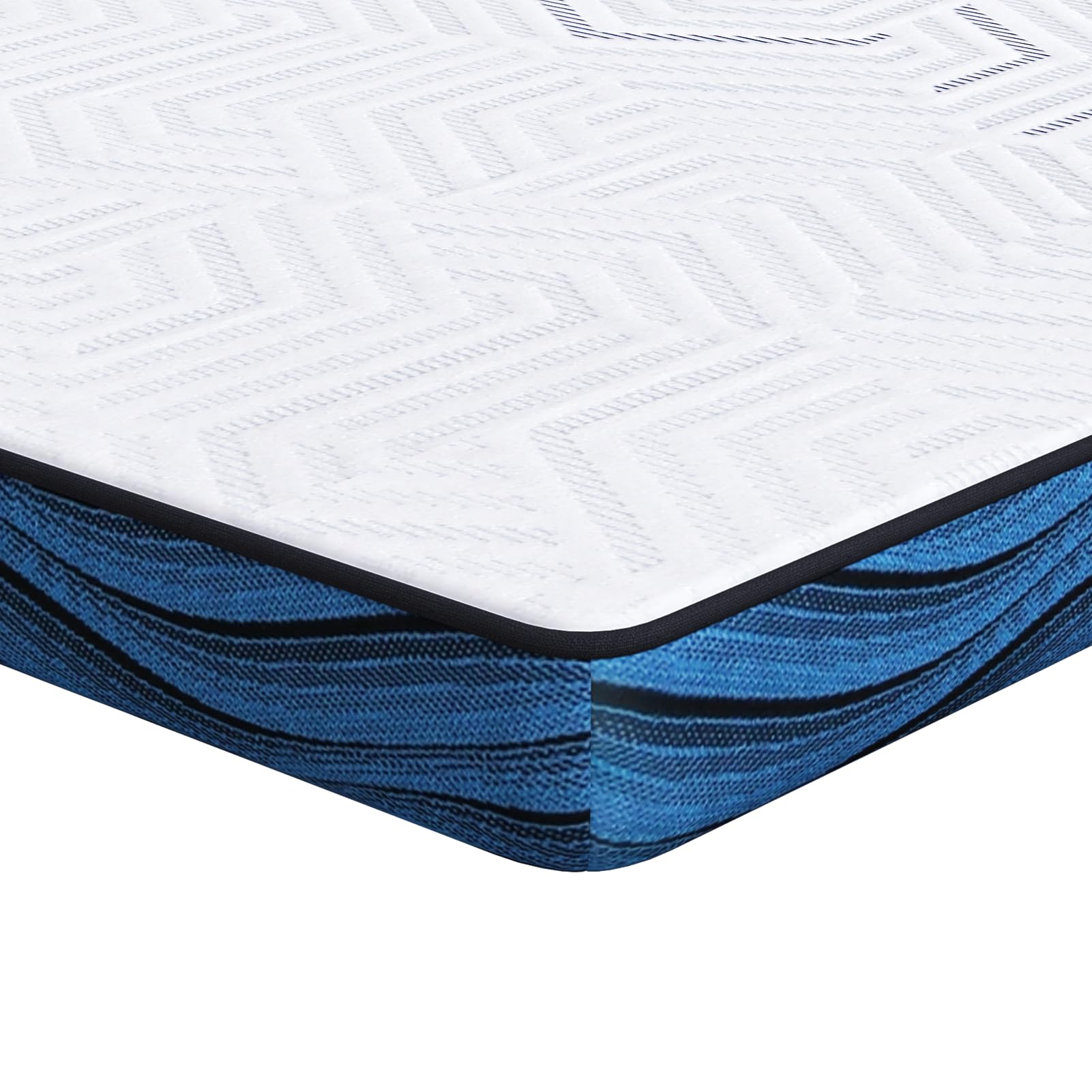 Homgoday Matratzenpads Weiß und Blau 160 x 200 cm Matratzenunterlage Model4106272