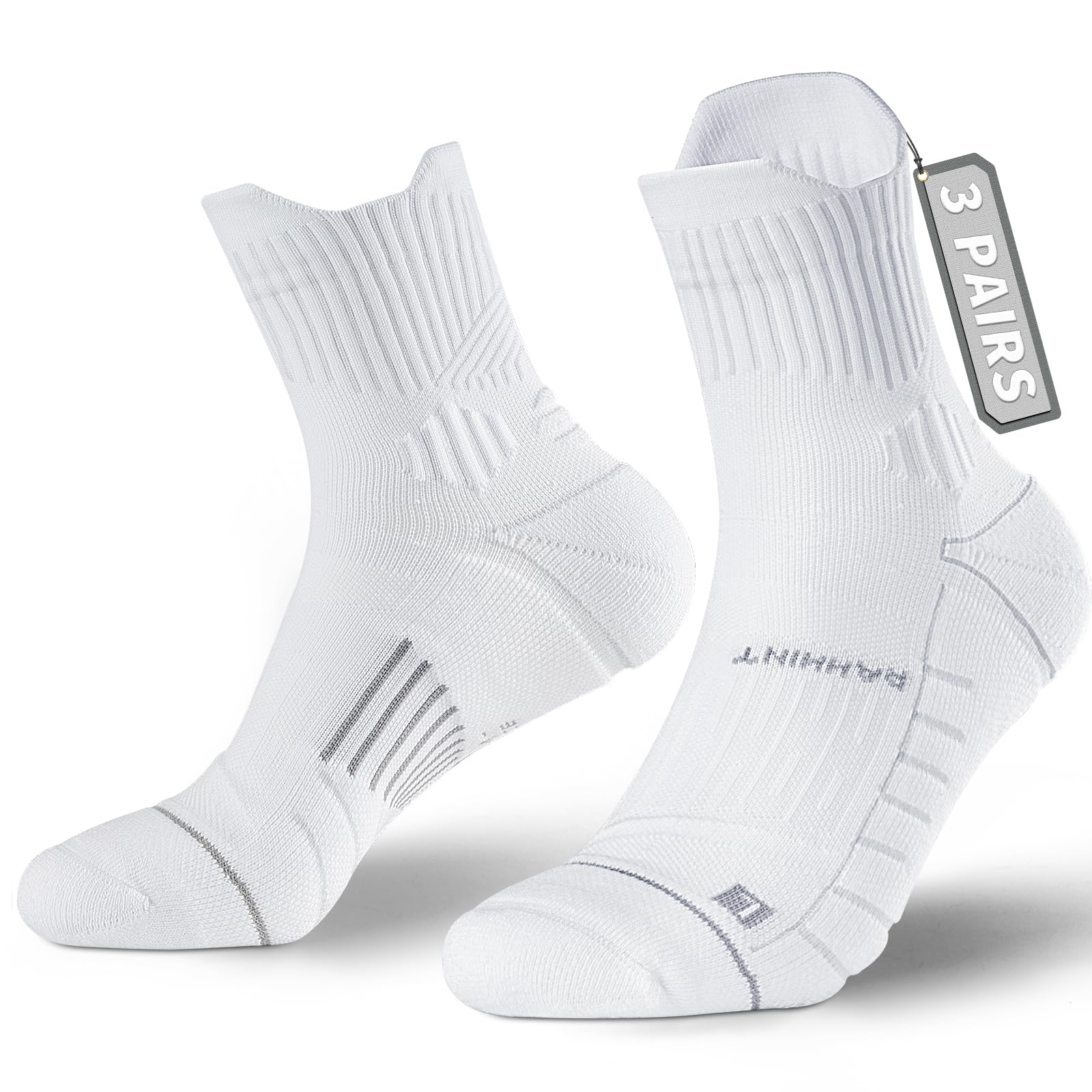 Rahhint Coolmax Wandersocken Sommer 3 Paar Quarter Anti-Blasen Atmungsaktiv Trekkingsocken Kurz Outdoor Laufsocken für Herren Damen