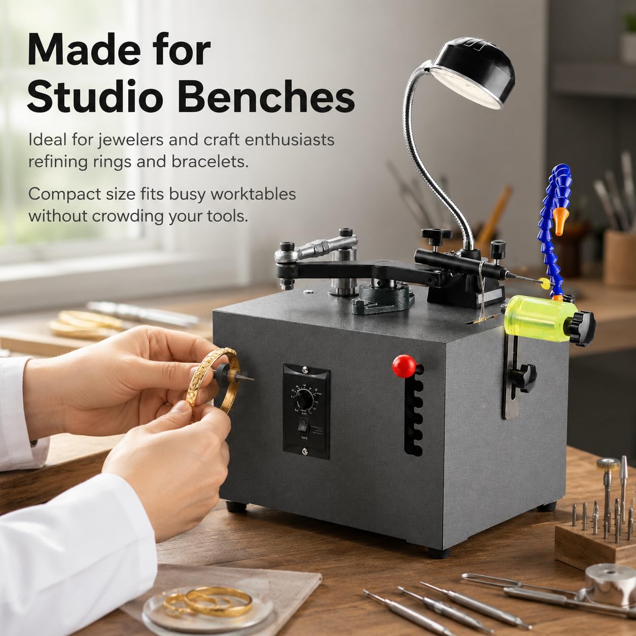 Machine de polissage de bijoux de bureau, 0-450 tr/min, cinq niveaux