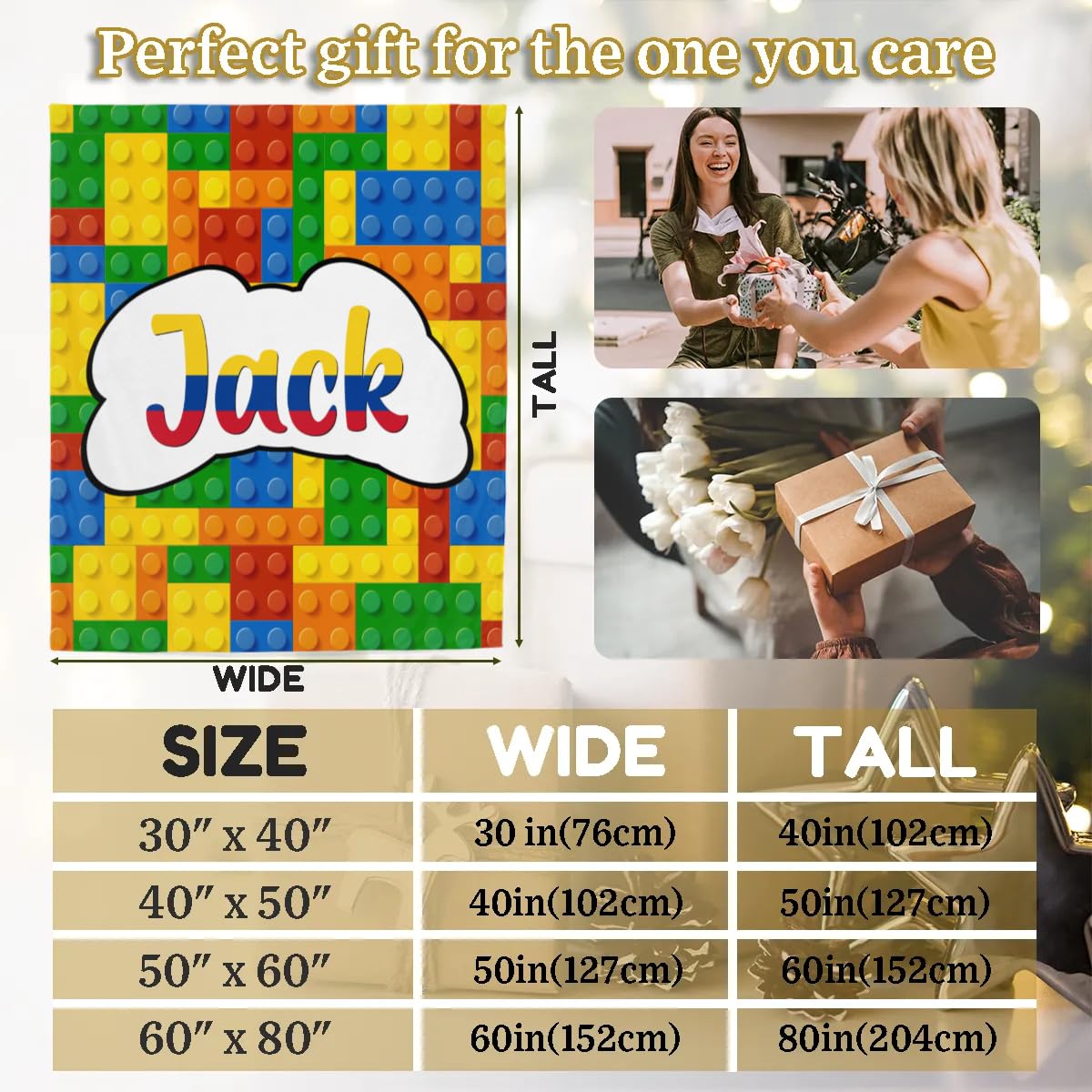 LLCXCSI Personalized Blankets with Name Customized Kids Blankets for Girls Boys Adults Throw Blankets for Bedroom Decor Christmas Birthday Gift(40