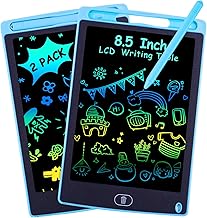 2 Pièces Tablette d'écriture LCD de 8.5Pouces, Tablette Dessin Enfants, Ardoise Magique, Table Dessin Enfant Coloré, Jouet Educatif de 2-7 Ans Filles et Garçons Bleu +Bleu