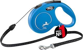 flexi Classic S Seil 5 m blau, Roll-Leine für Hunde bis 12 kg