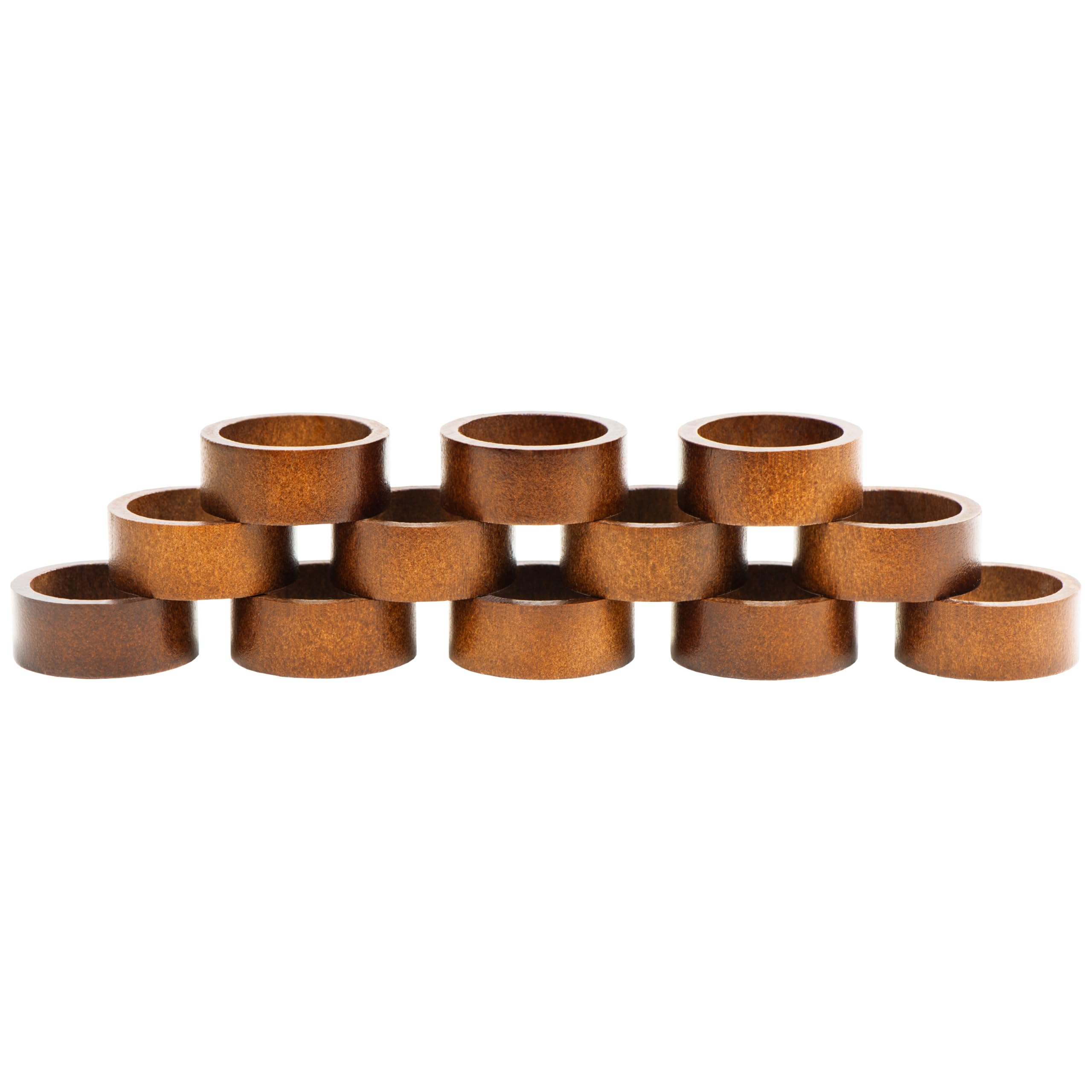 MEPERPER Napkin Rings Set of 12, Wooden Napkin Rings Artisan Crafted in India, Tabletop Decor