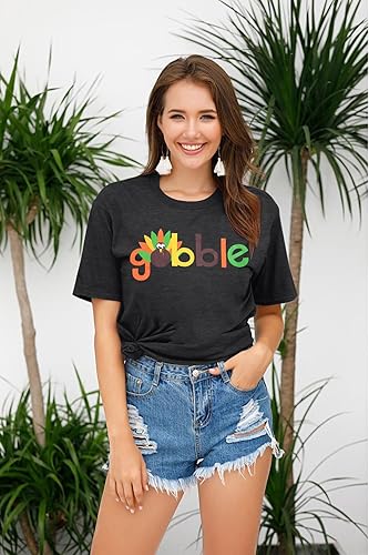 Miniatura 5 de Camisas de Acción de Gracias para mujer, camisa divertida con estampado de pavo para otoño, camisetas con estampado de letras de Acción de Gracias