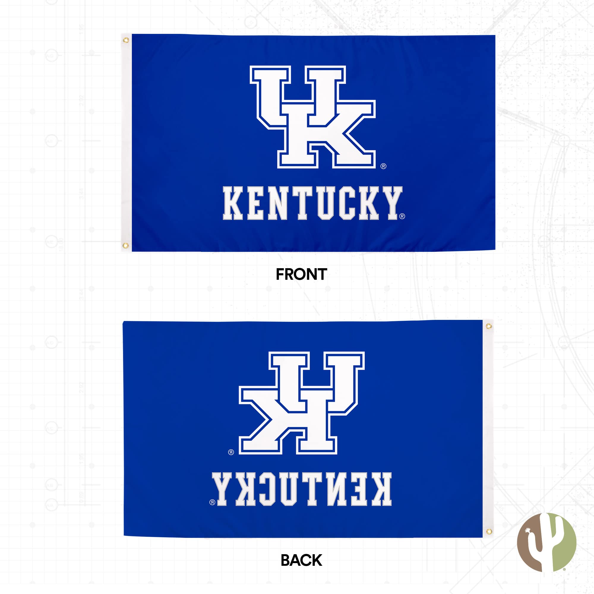 Desert Cactus University of Kentucky Flag Wildcats UK Banners 100% Polyester Indoor Outdoor 3x5 feet Flags (Design 4)