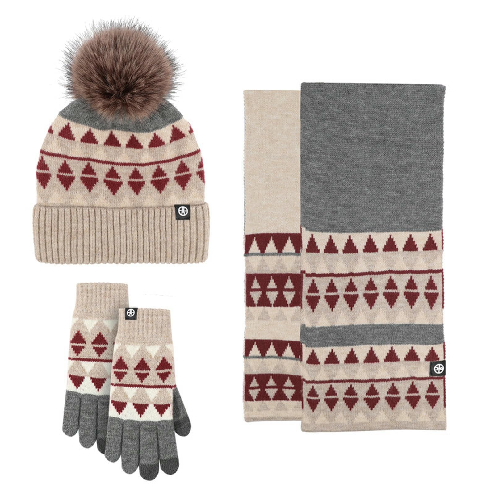 Wintermütze Schal Handschuhe Set Gestrickte Winterhandschuhe, Schals, Mützen Und Wollsets Für Wärme Schutz Vor Kälte-hx319 Schwarz