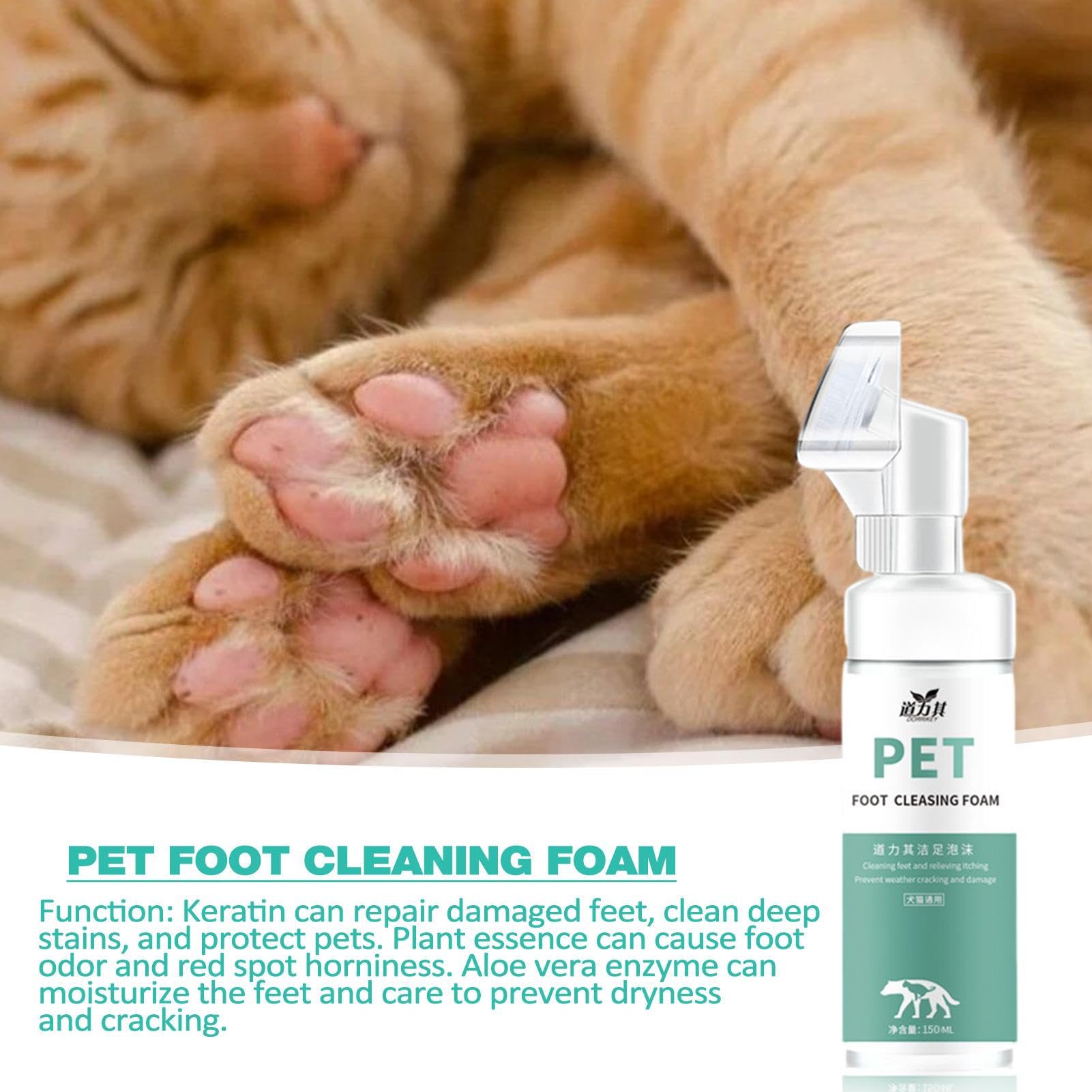Limpiador de patas para perros | Limpiador de patas para mascotas | 150 ml limpiador de patas con cepillo de silicona | limpiador de patas de perro | Cuidado de baño con cepillo de silicona para