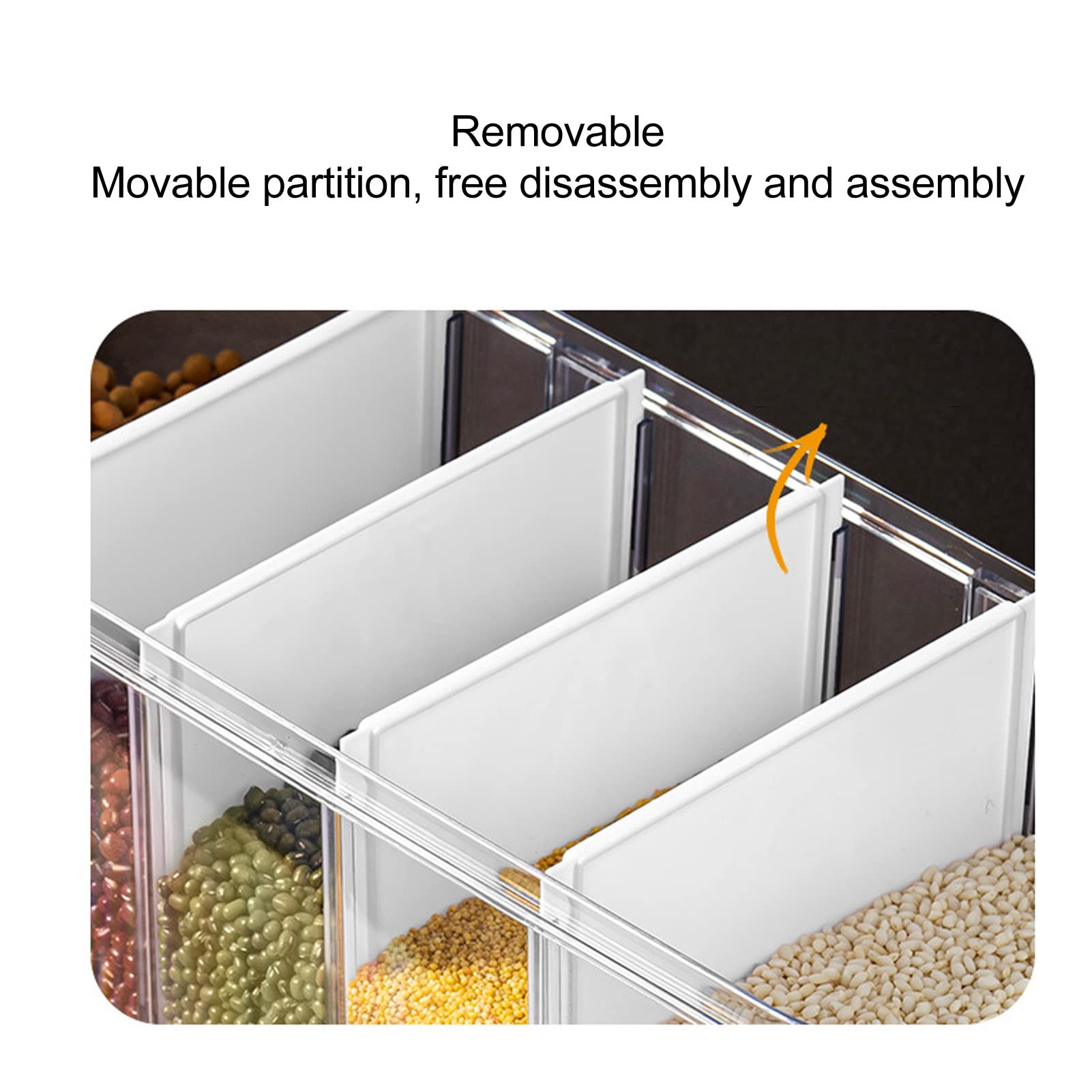 Dispensador de Alimentos Secos con Taza, Caja Dispensadora de 5 Rejillas, Contenedor de Almacenamiento Separado de Alimentos Secos de Cereales de Grano para Contenedores de Ahorro
