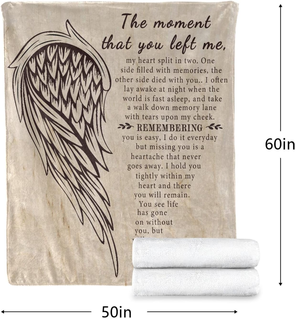 Bereavement Gifts Blanket 60"x 50" - Memorial Gift for Loss of Loved one - Condolences Gift, Sympathy Gift - Best Gifts for Bereavement - Memory Gifts for Father Husband Wife Son Sister Throw Blanket - Image 2