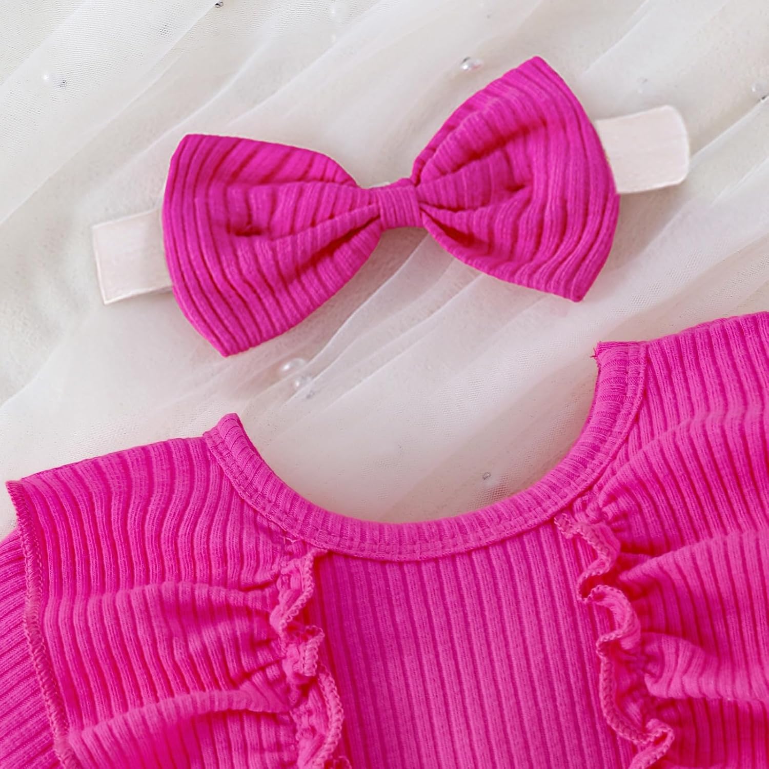 Baby Girl Clothes Newborn Cute Ruffle Short Sleeve Romper Floral Shorts Summer Outfits with Headband 0-18 Months - Image 4