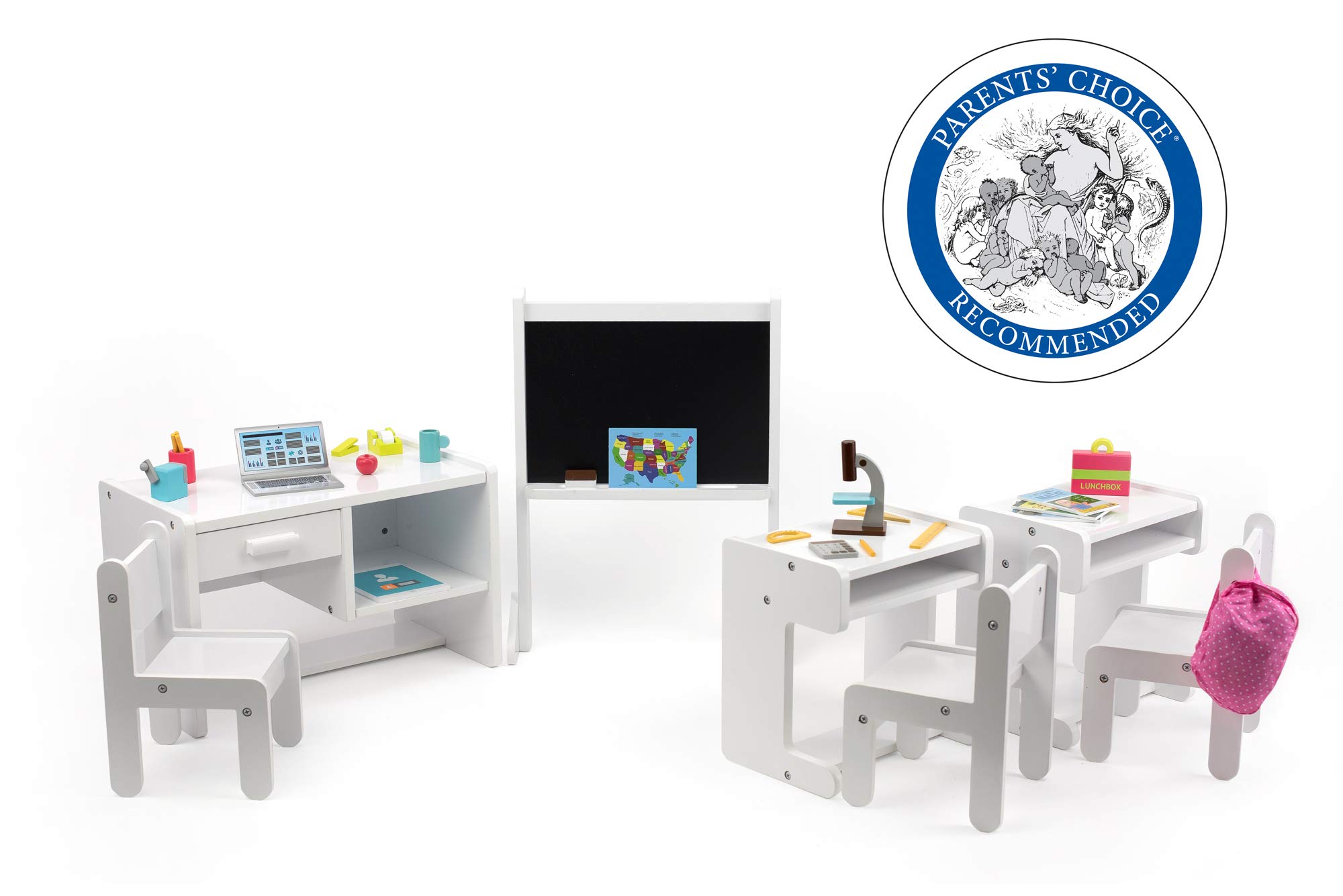 Playtime By Eimmie 18 Inch Doll Classroom Furniture Set 3 Desks