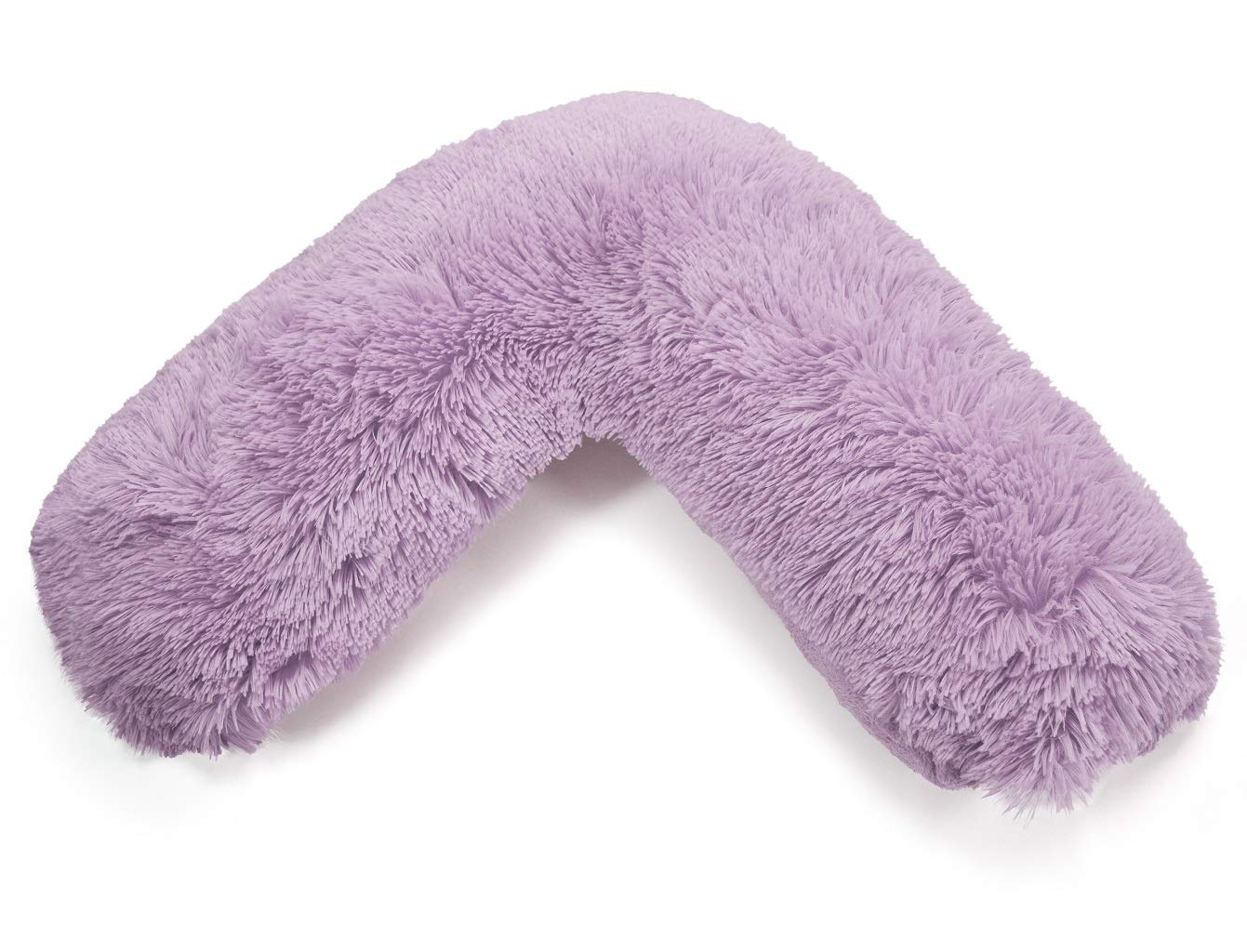 Nightzone Teddy Cuddles Lilac Teddy Bear V Shaped Complete Pillow Or Case For Support Maternity, Neck, Back, Soft Warm Plush Cosy Fleece Cover (, Complete Pillow)