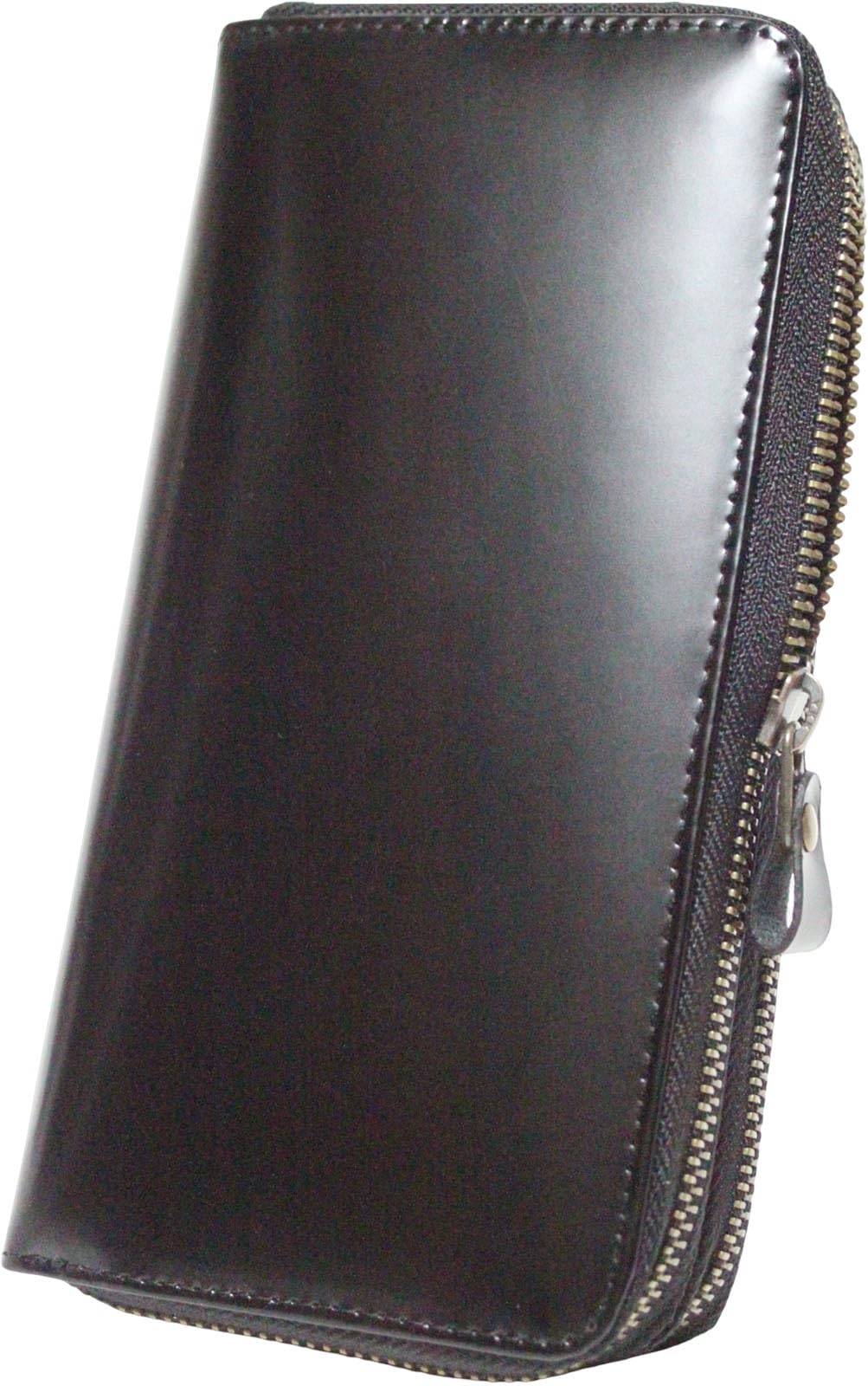 【新着商品】King of Leather コードバン ダブルファスナー長財布 Amazon | [ベルクート] ブラック 長財布 コードバン メンズ ダブル