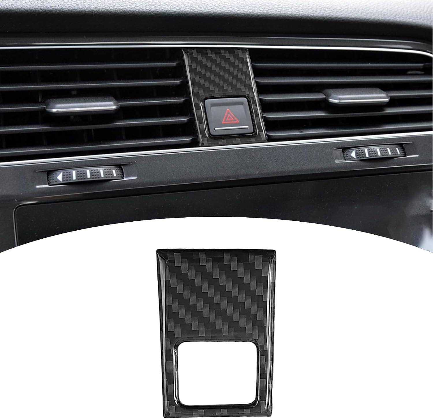 Bilisin Compatible with Car Emergency Switch Frame Carbon Fiber Panel Trim Cover Interior Accessories for Volkswagen VW Golf 7 2014 2015 2016 2017 2018 2019 2020 Black(Left Drive)