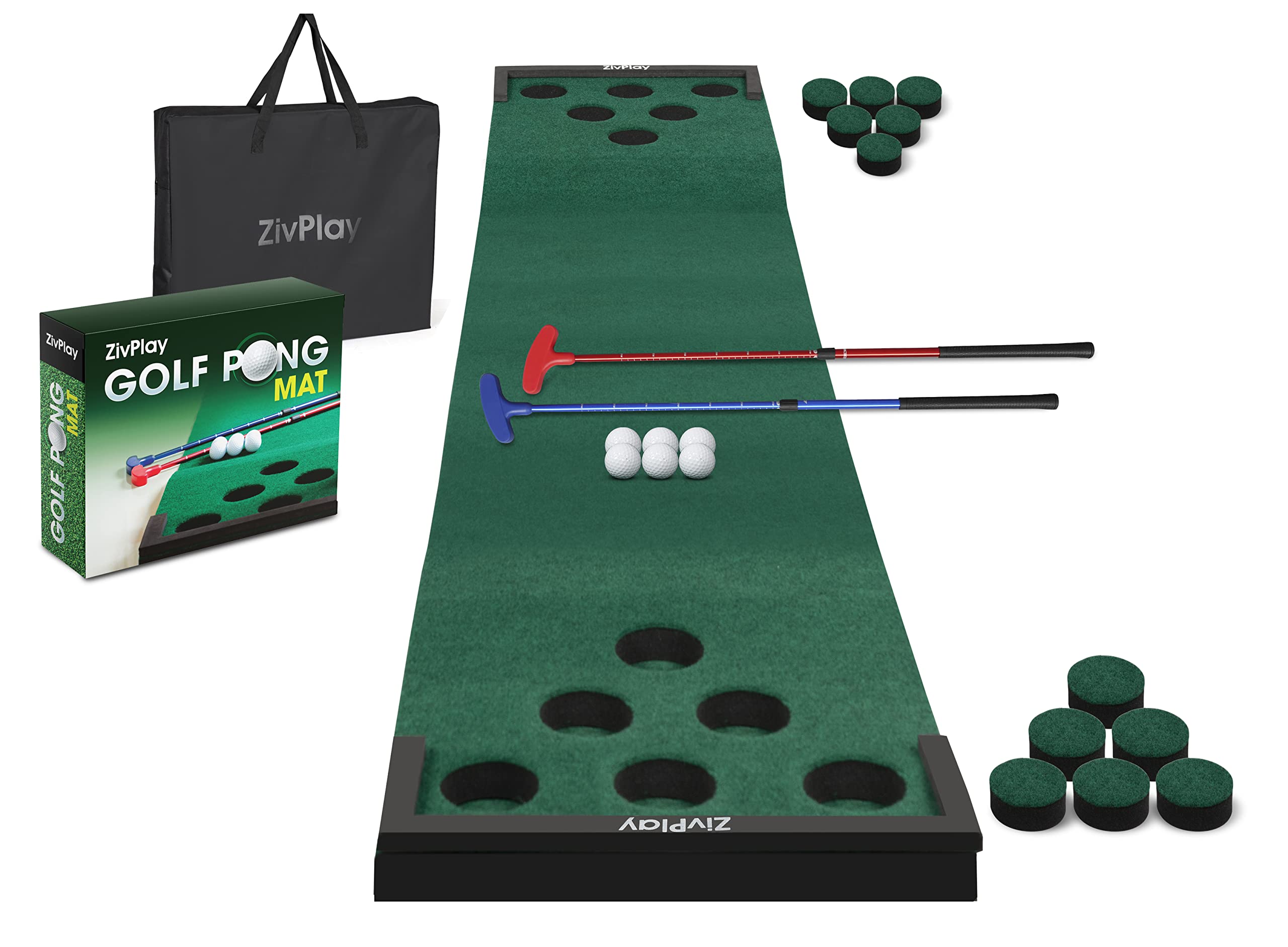 Buy Golf Pong Game Set Golf Pong Putting Game Mini Golf Mat with 2