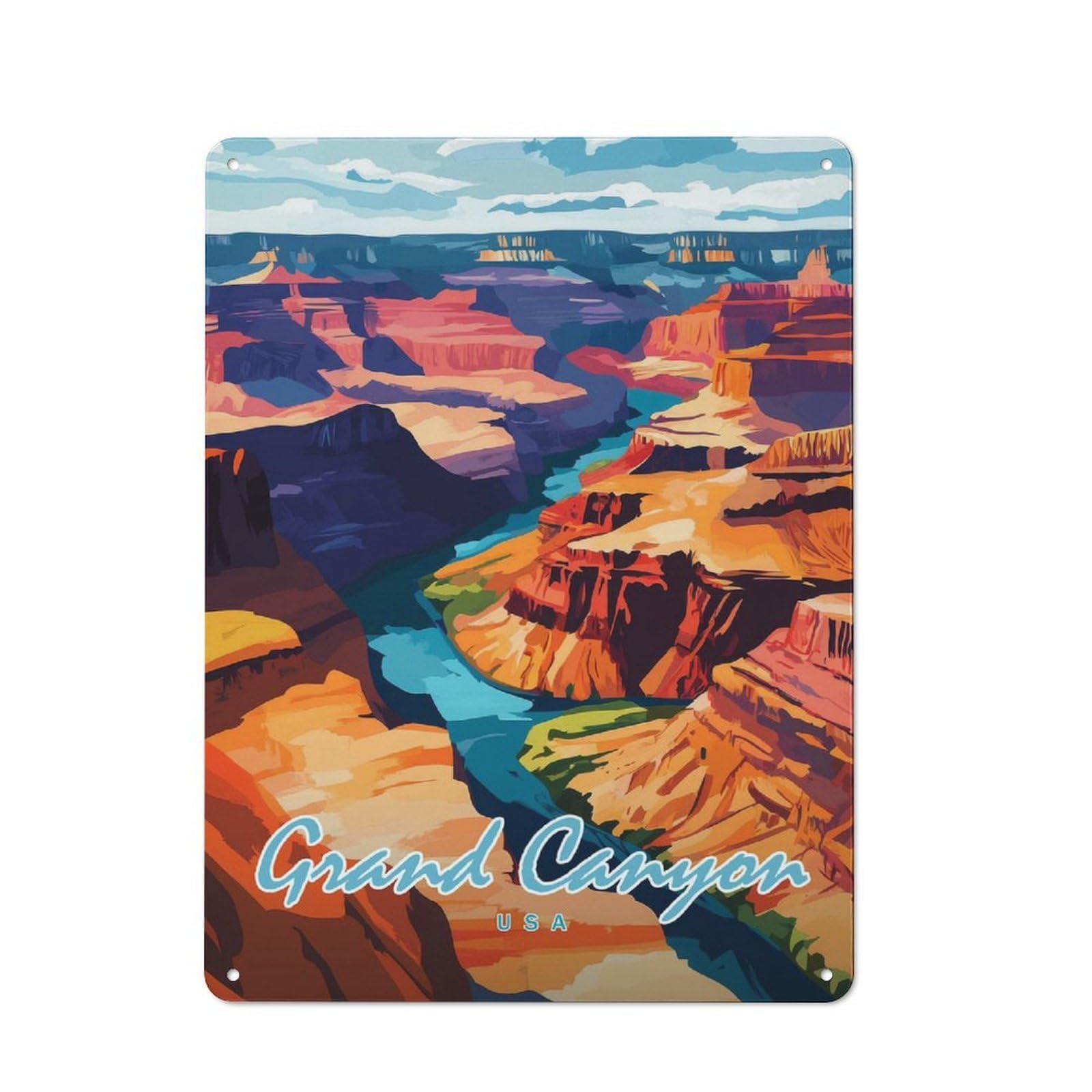 Junmoney Style-22 Grand Canyon Landscape Vintage-Inspired Tin Sign 40X30cm For Pub Or Café, For Vintage Wall Decor Fans, For Home Office And Studio Walls