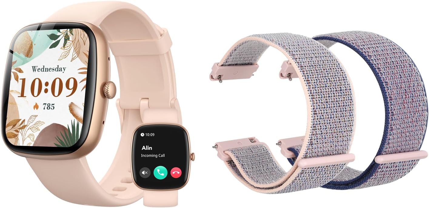 Parsonver PSSW6G Smart Watch with Bluetooth Call Bundle with PSWB1G 22mm Watch Band