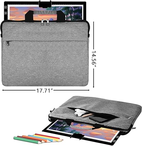 Miniatura 2 de Almohadilla de luz LED A3 con bolsa de transporte funciona con pilas de 2500 mha 3 colores continuos regulable 6 niveles de brillo caja de luz de