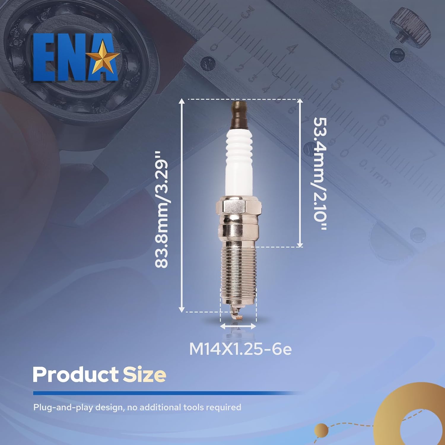 ENA Platinum Spark Plug for SP519 SP548 CYFS12F1X Compatible with Ford F-150 Mustang Cadillac ATS Chevrolet Colorado Impala Malibu GMC Canyon 2011-2017 2.5L 5.0L 5.2L Set of 8