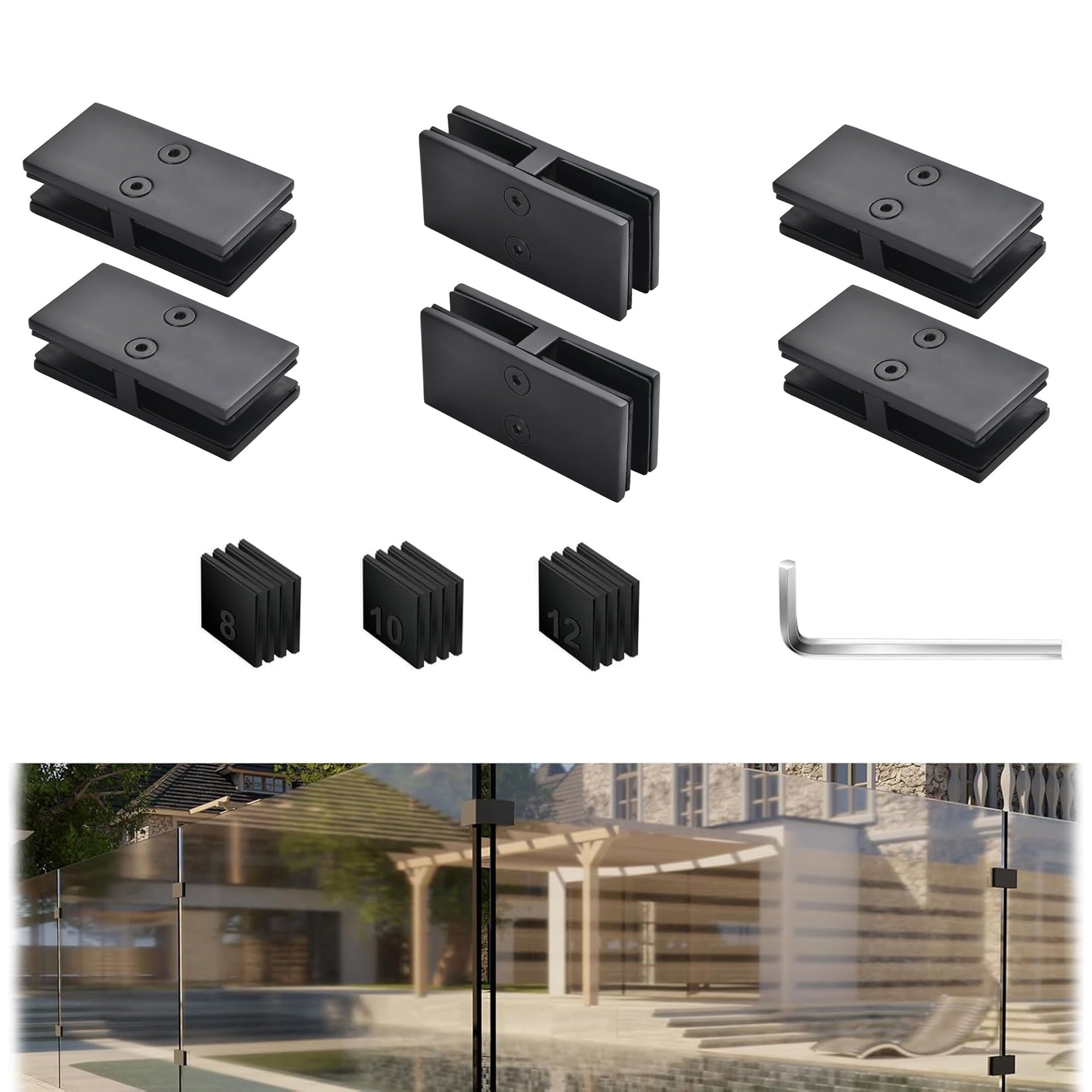 Colliers de serrage réglables double face | Support balustrade 15mm