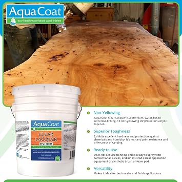 Water Based Lacquer, Semi-Gloss, 5-Gallon