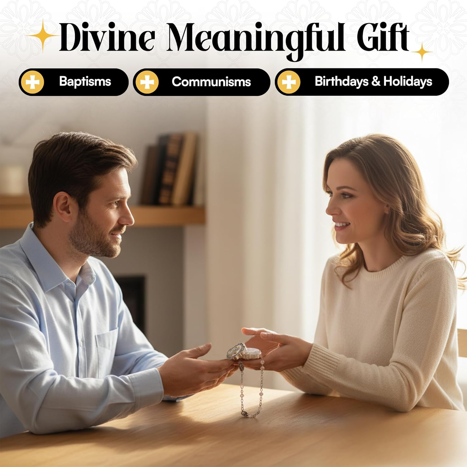 Catholic Rosary Beads with Metal Keepsake Gift Box Set - Image 5