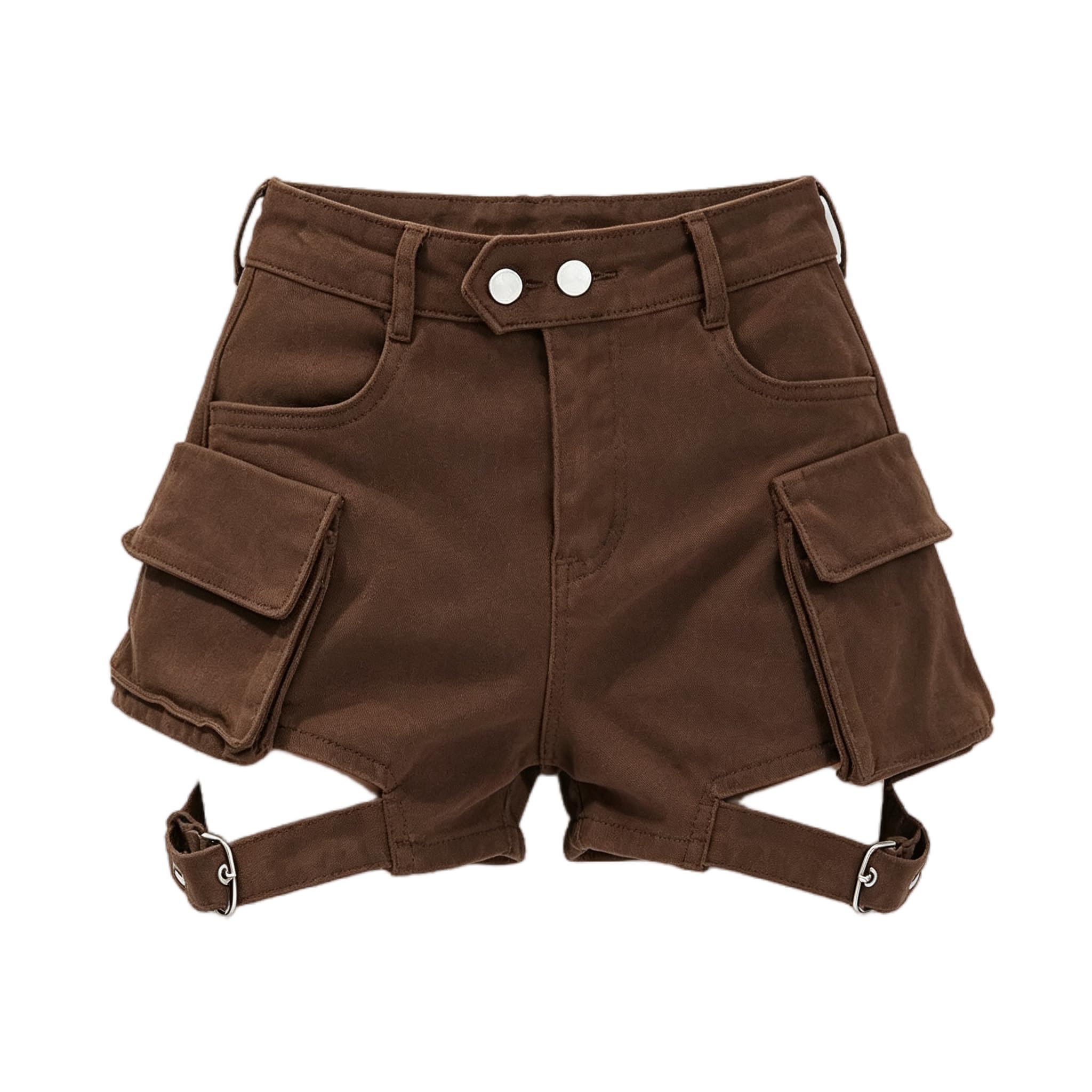 Shorts Jeans Donna Alta Vita Cargo Khaki Chic Tasche Sexy Abbigliamento Estivo Donne Denim Shorts-Black-s